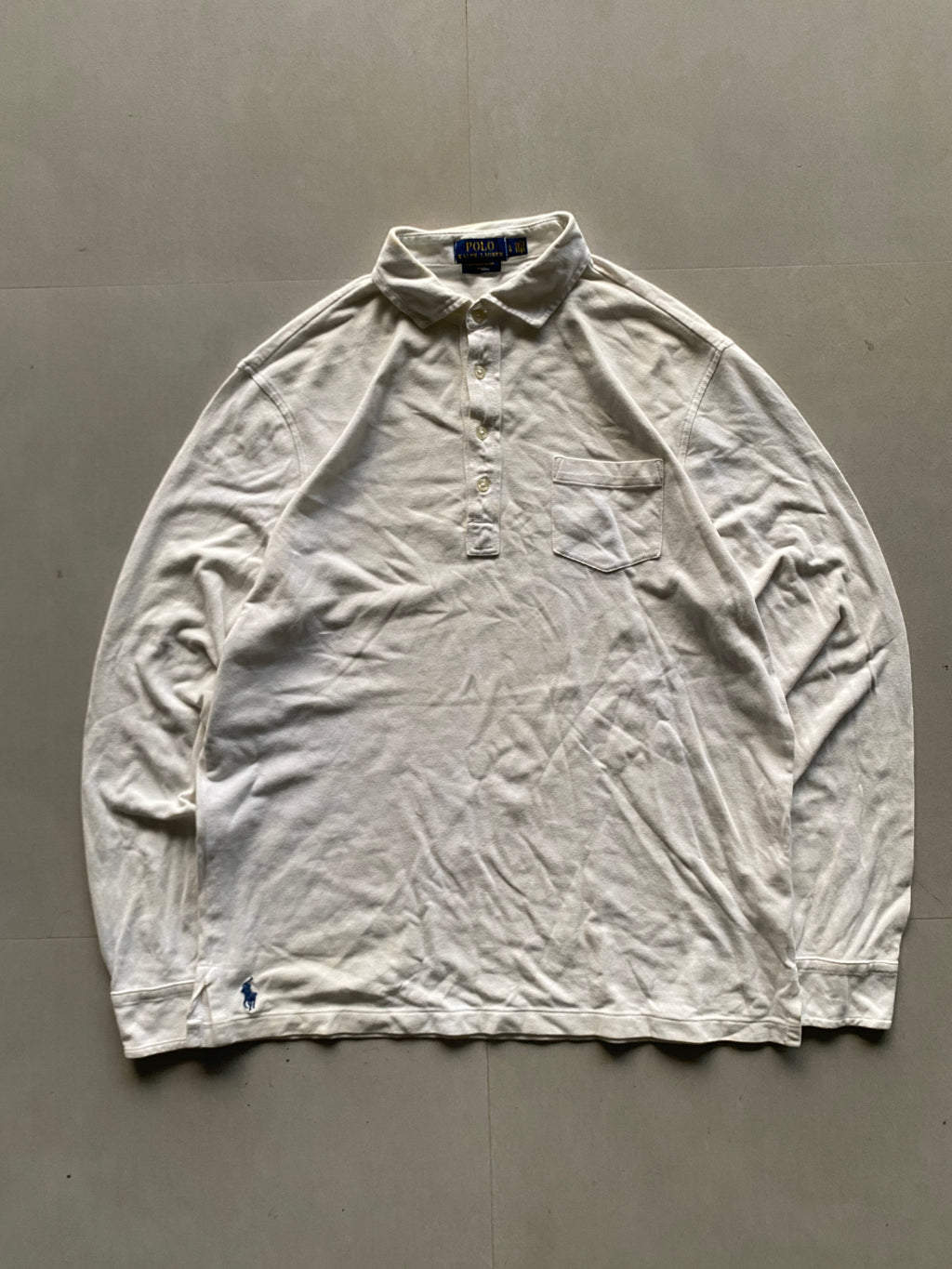 RALPH LAUREN FULL SLEEVE POLO SHIRT - L