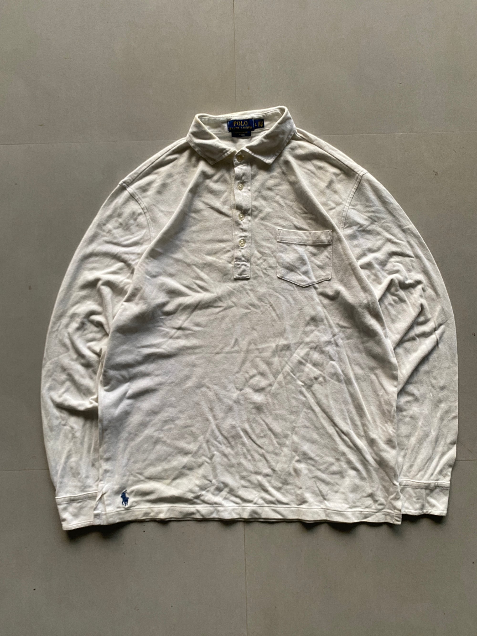 RALPH LAUREN FULL SLEEVE POLO SHIRT - L