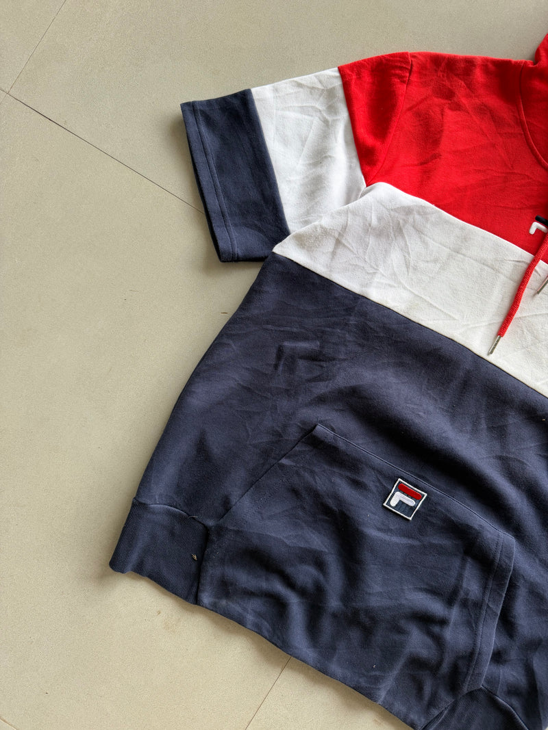 FILA HALF SLEEVE HOODIE - M