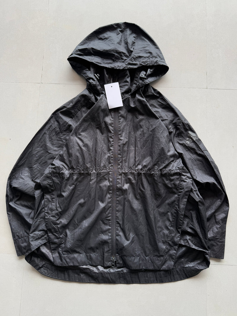 ADIDAS BLACK PACKABLE HOODED JACKET - M