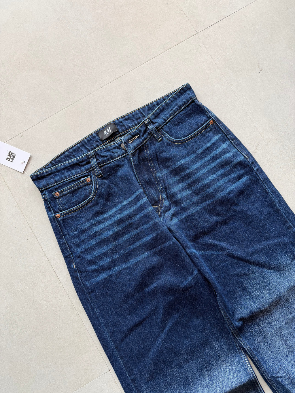 DARK BLUE WASHED WIDE LEG