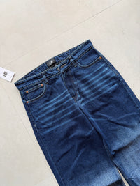 DARK BLUE WASHED WIDE LEG