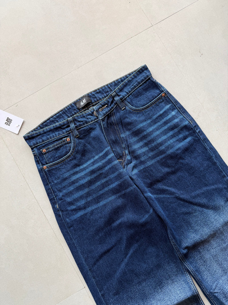 DARK BLUE WASHED WIDE LEG