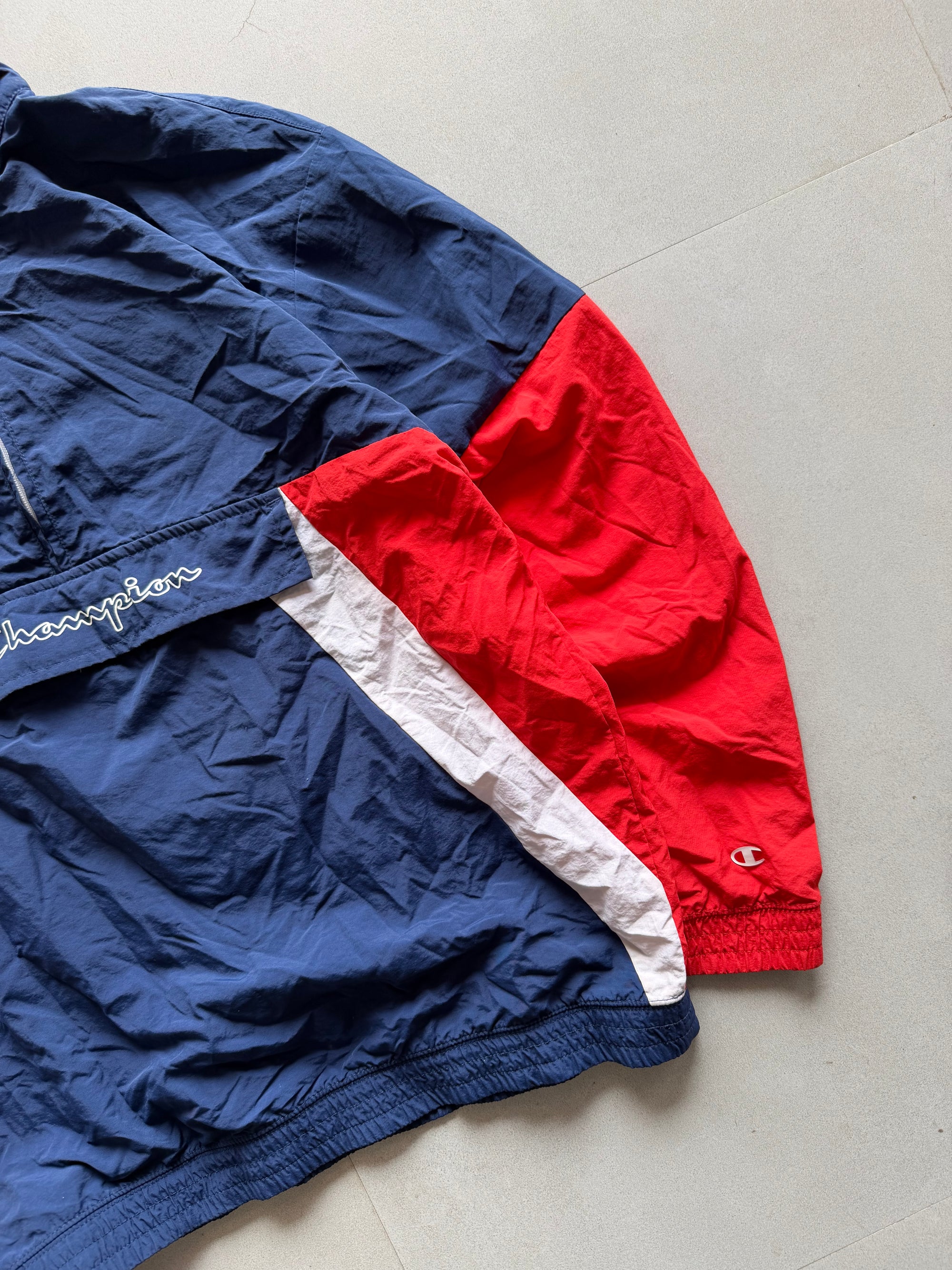 VINTAGE CHAMPION QUARTER ZIP JACKET - M