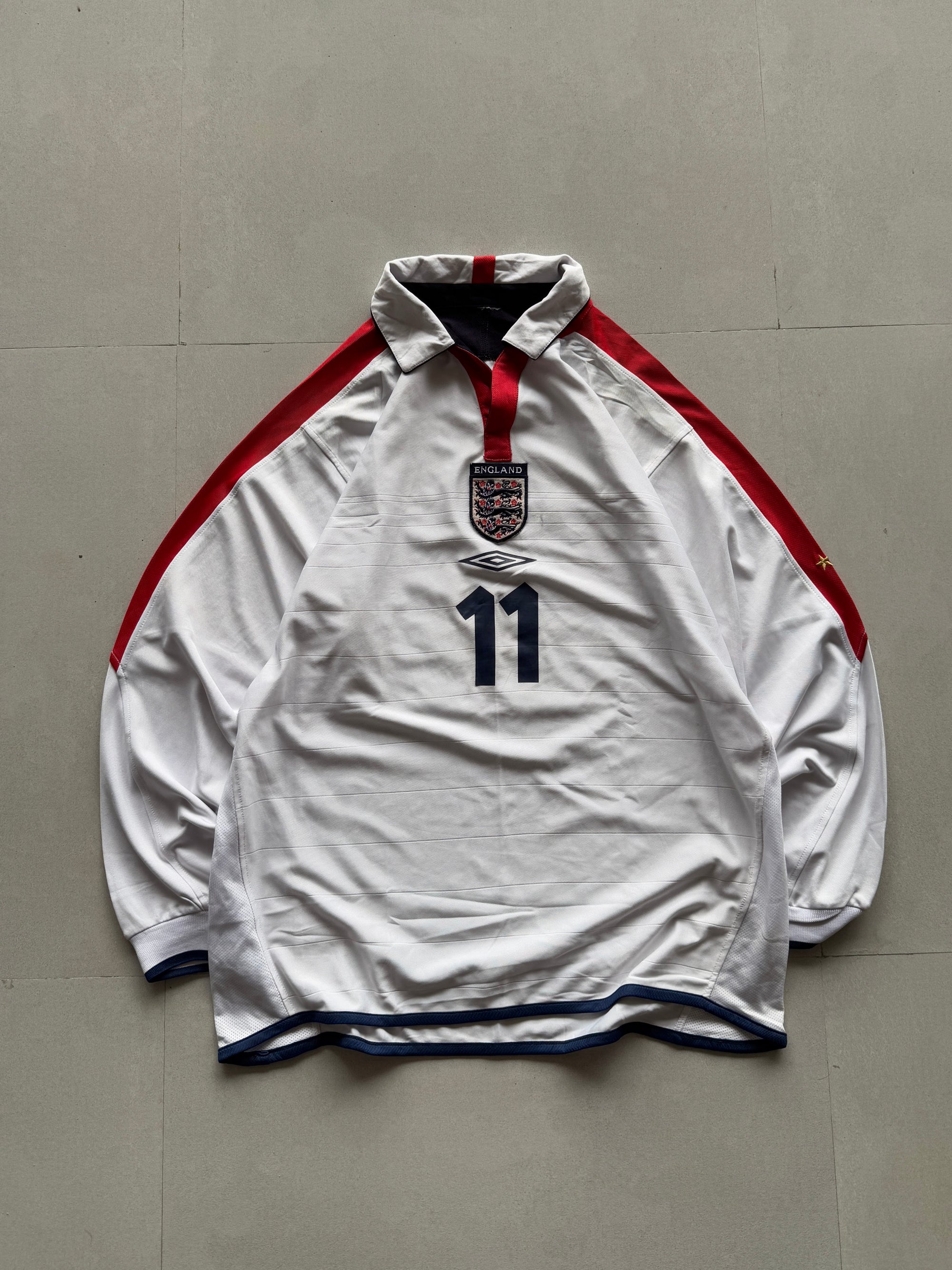 2003 UMBRO ENGLAND LONG SLEEVE JERSEY - L