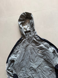 ADIDAS STRIPED HOODED JACKET  - L