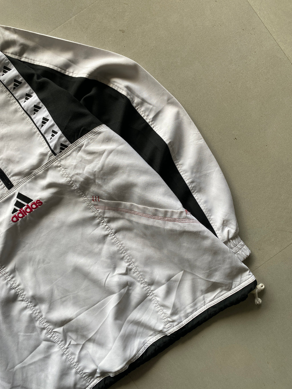 90s ADIDAS QUARTER ZIP JACKET - XL