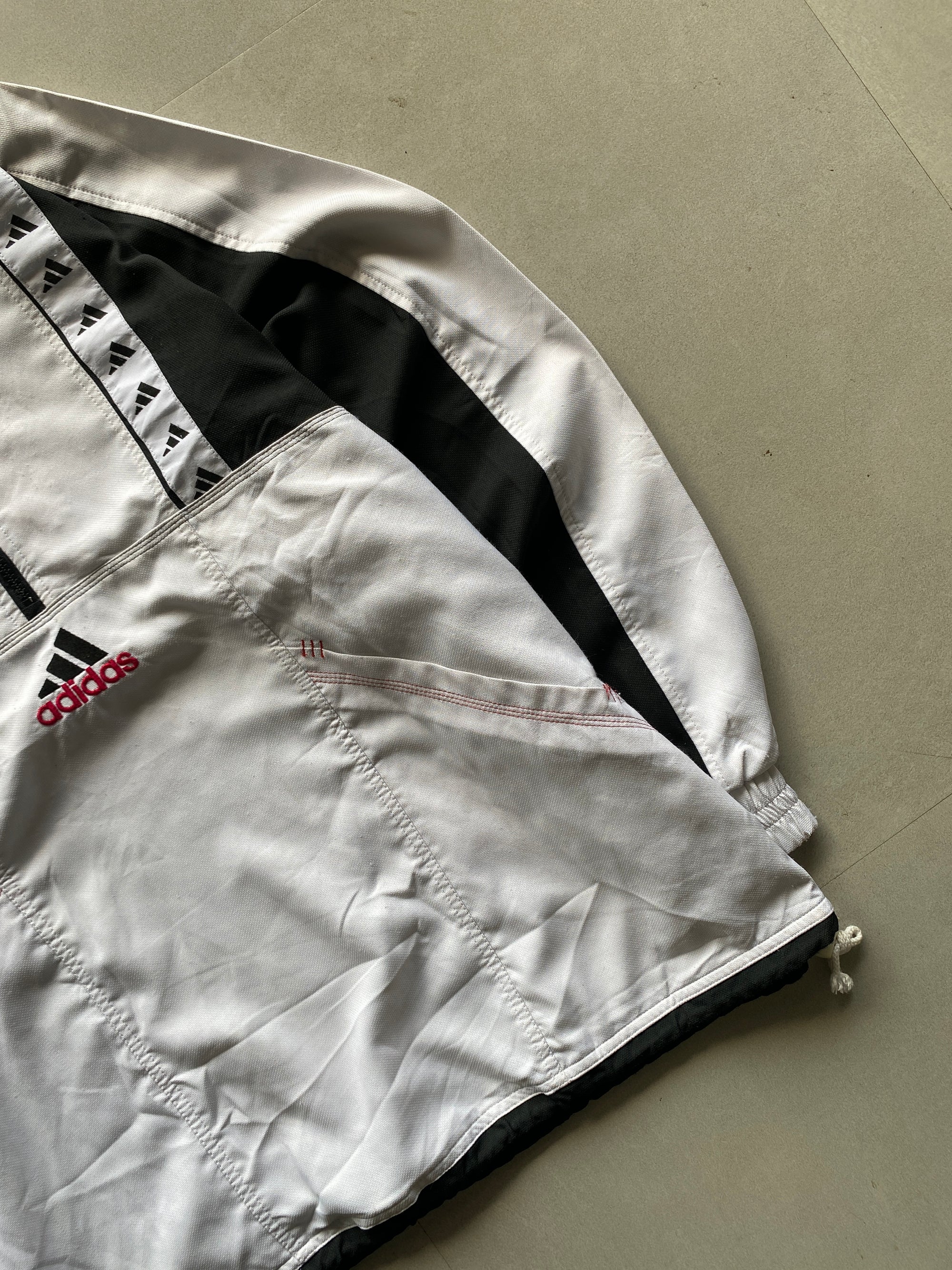 90s ADIDAS QUARTER ZIP JACKET - XL