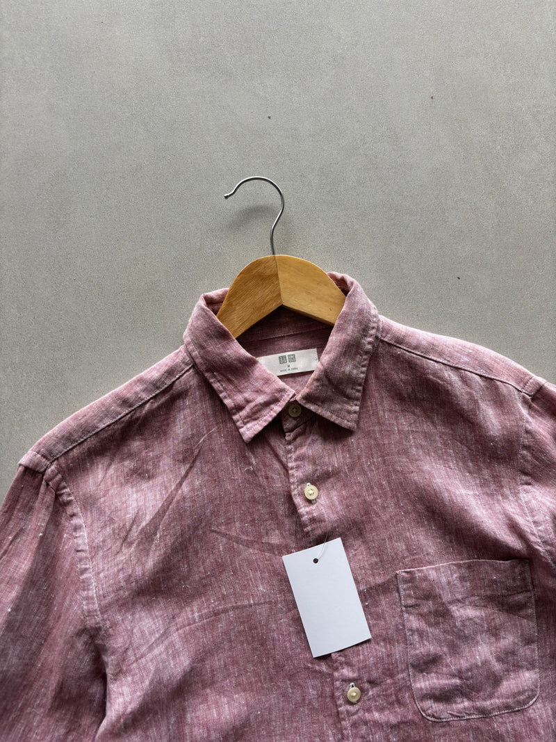 UNIQLO PINK PURE LINEN SHIRT - M