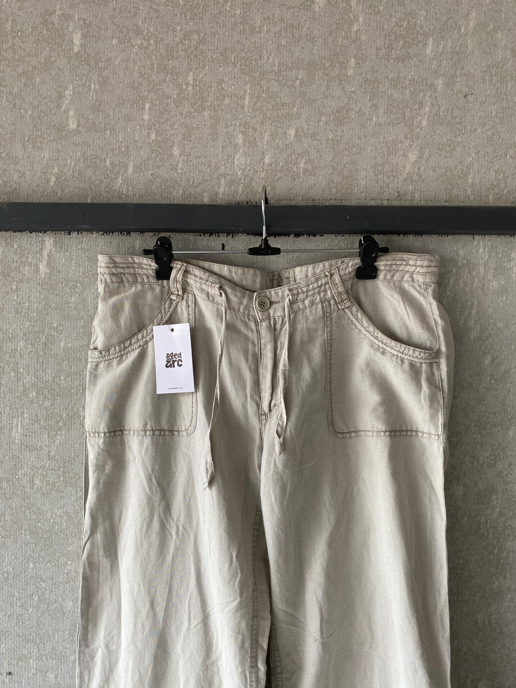 H&M LOGG BAGGY LINEN PANT - M