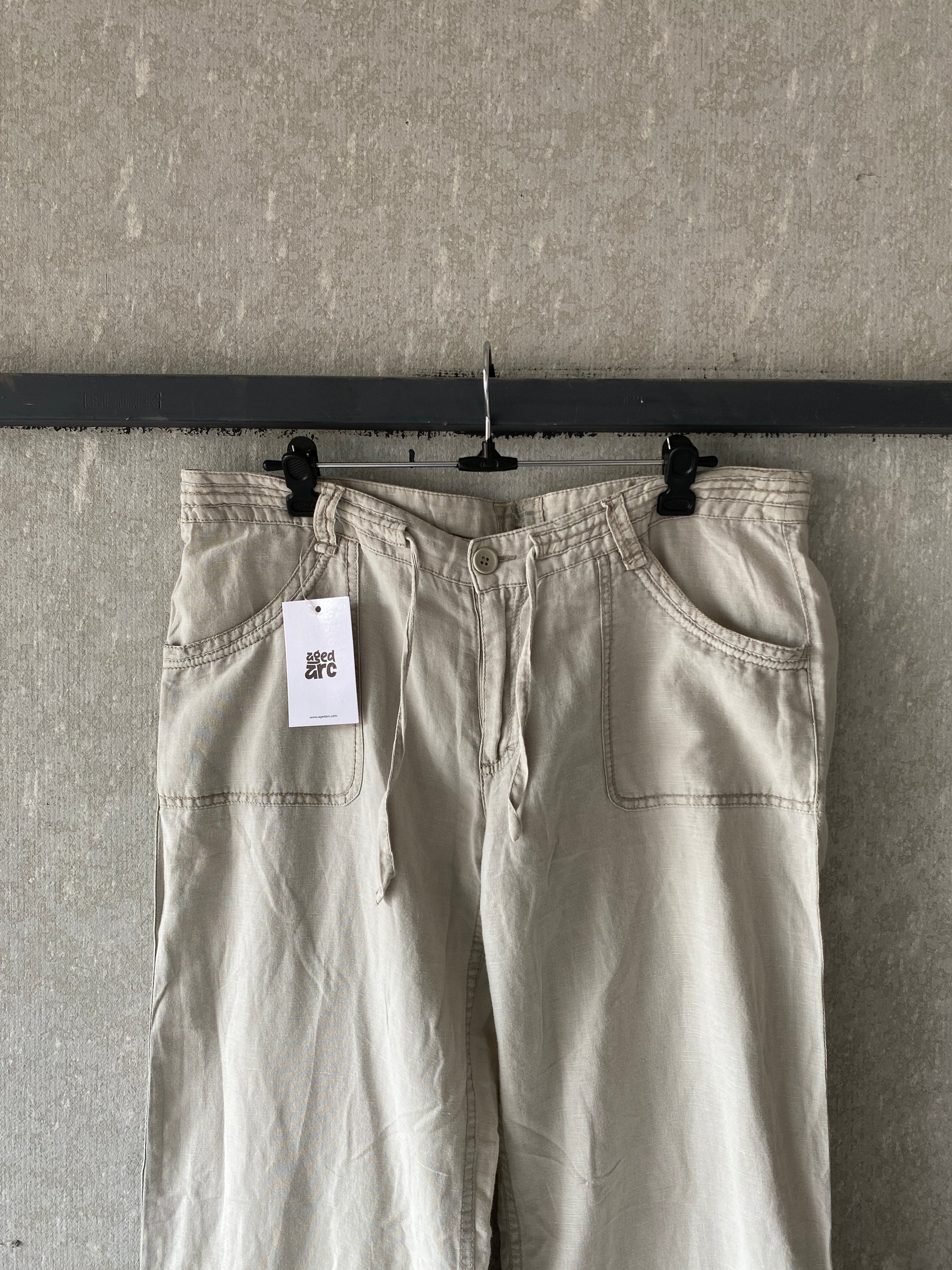 H&M LOGG BAGGY LINEN PANT - M