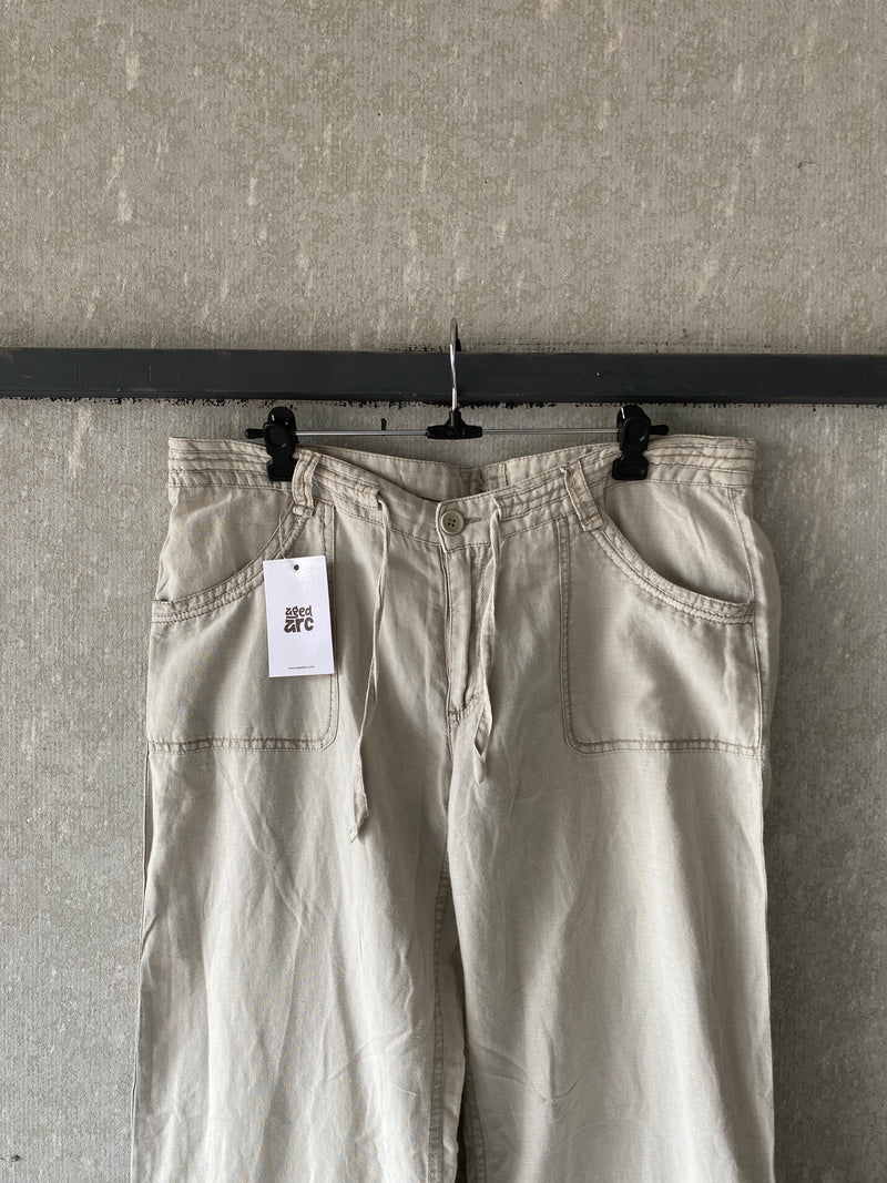 H&M LOGG BAGGY LINEN PANT - M