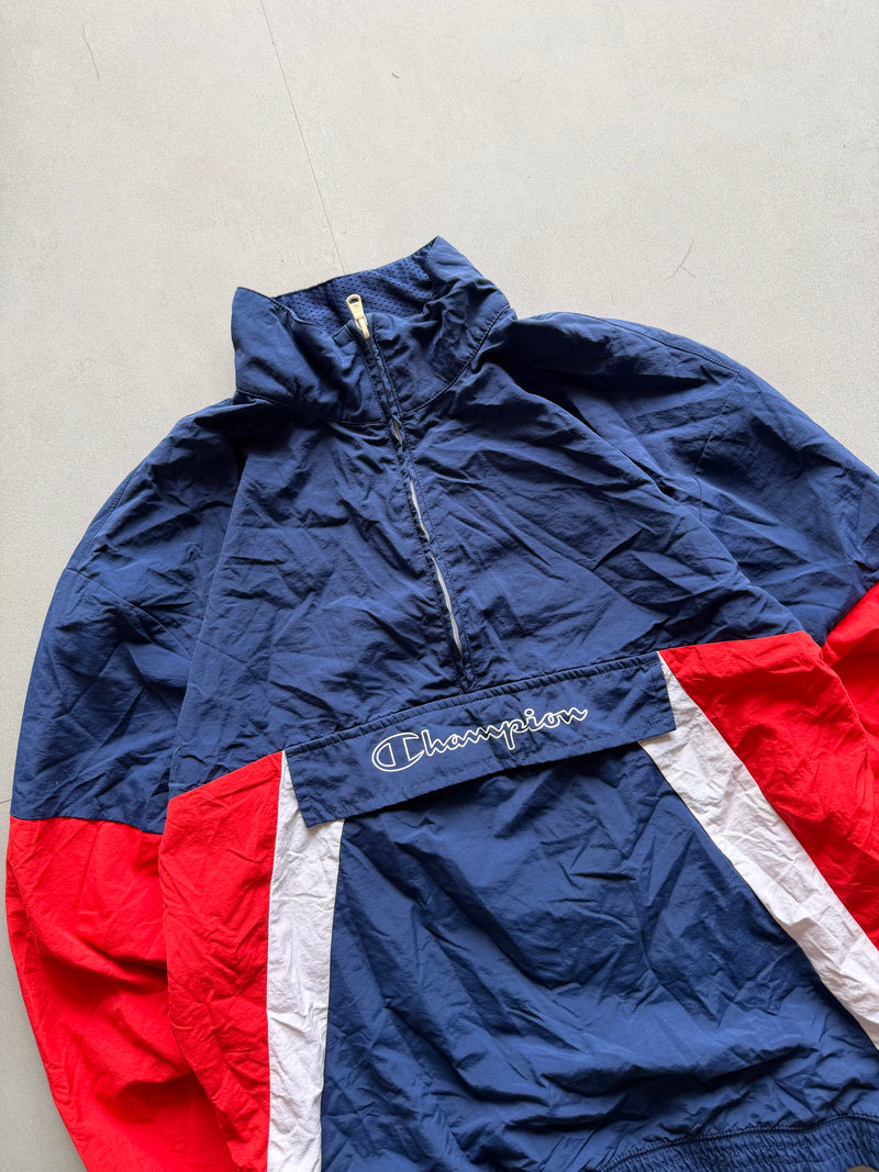 VINTAGE CHAMPION QUARTER ZIP JACKET - M