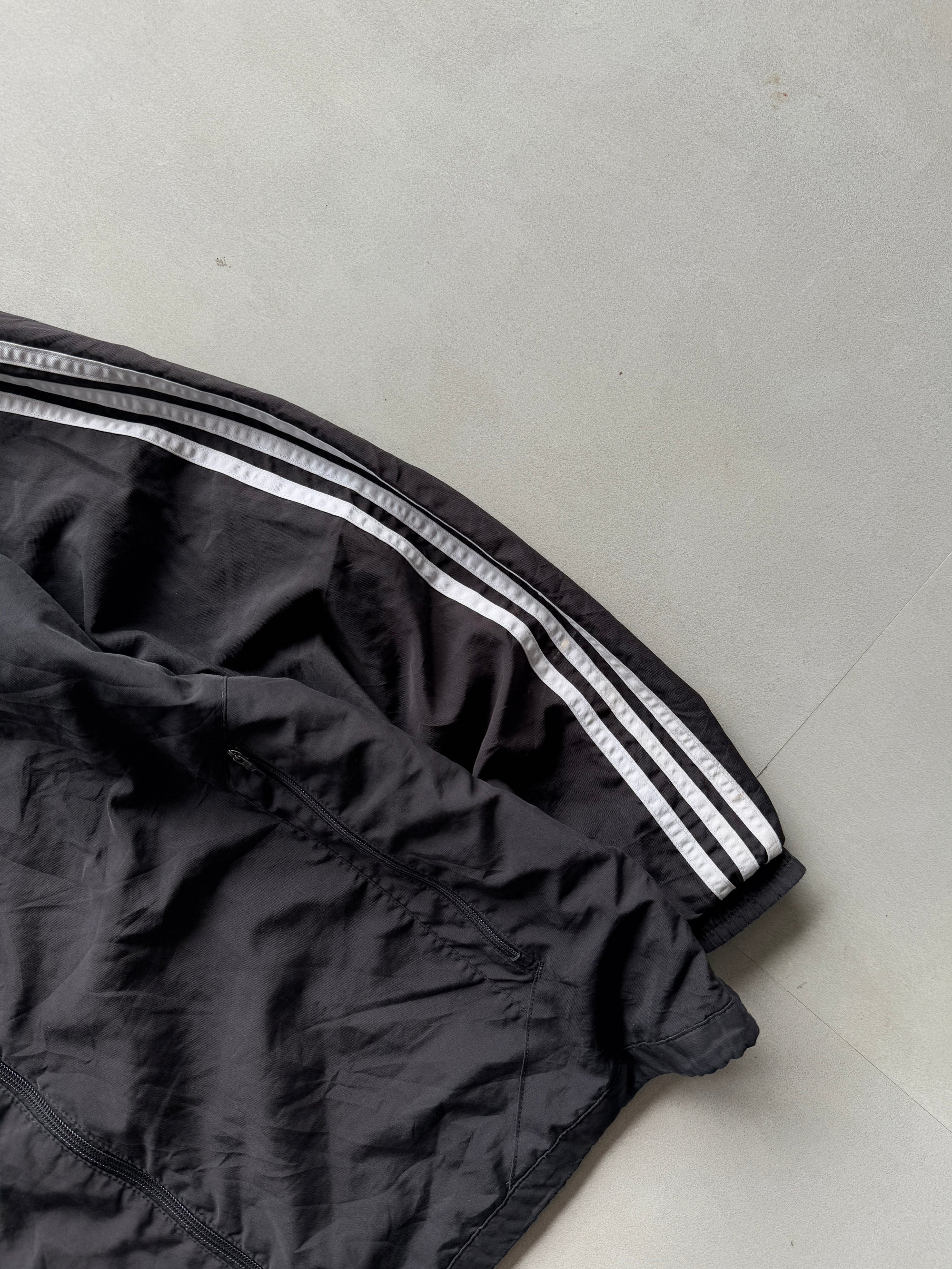 ADIDAS BLACK STRIPED JACKET - XL