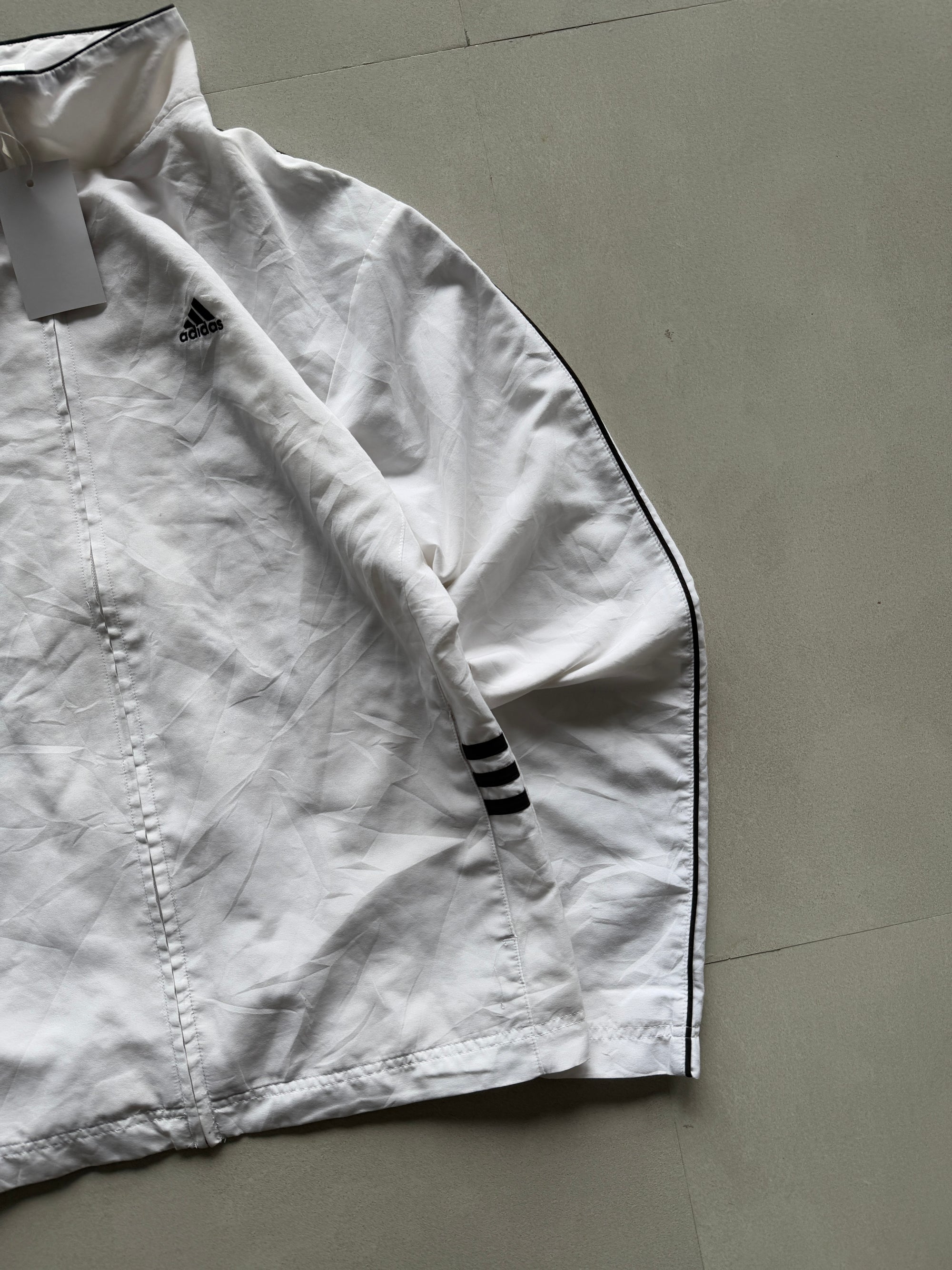 ADIDAS WHITE TRACK JACKET - M