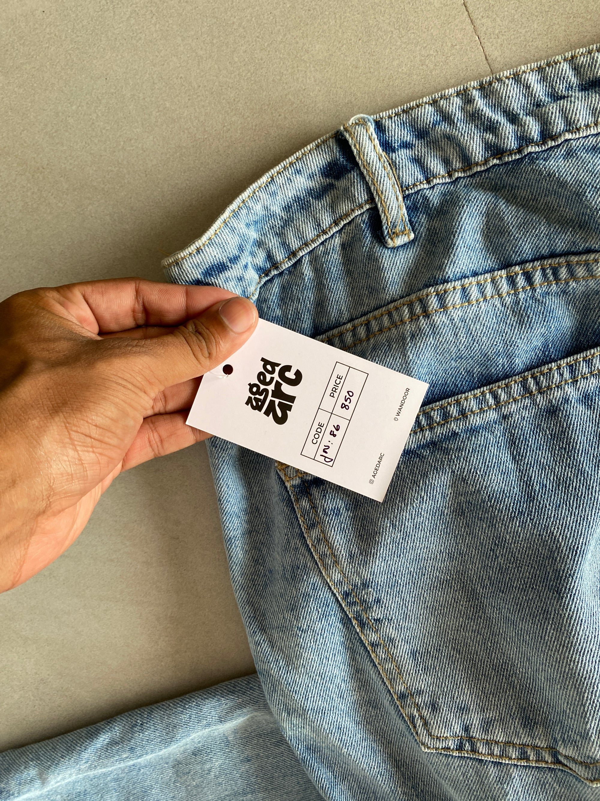 MULTI POCKET WIDE LEG BAGGY DENIM - M