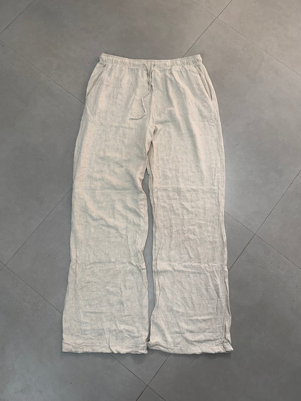 STRADIVARIUS BAGGY LINEN PANT - M