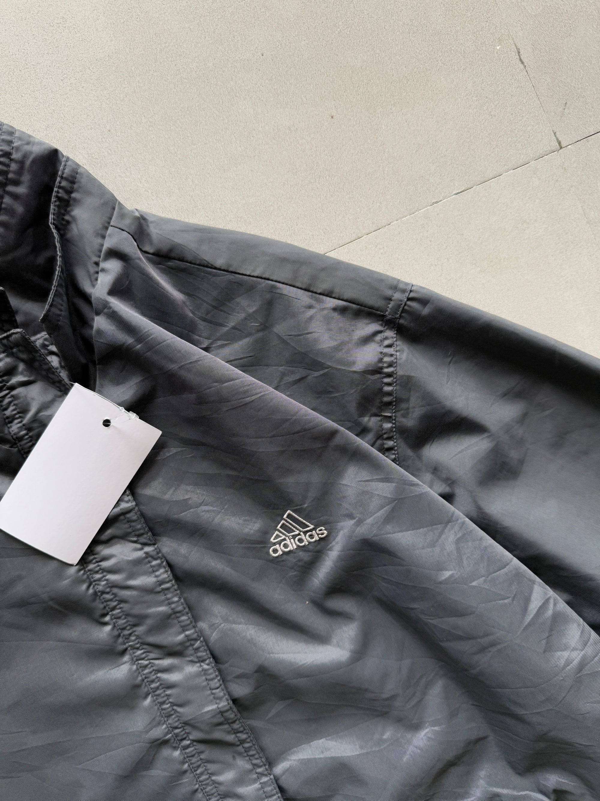 VINTAGE ADIDAS GREY SOLID JACKET - L