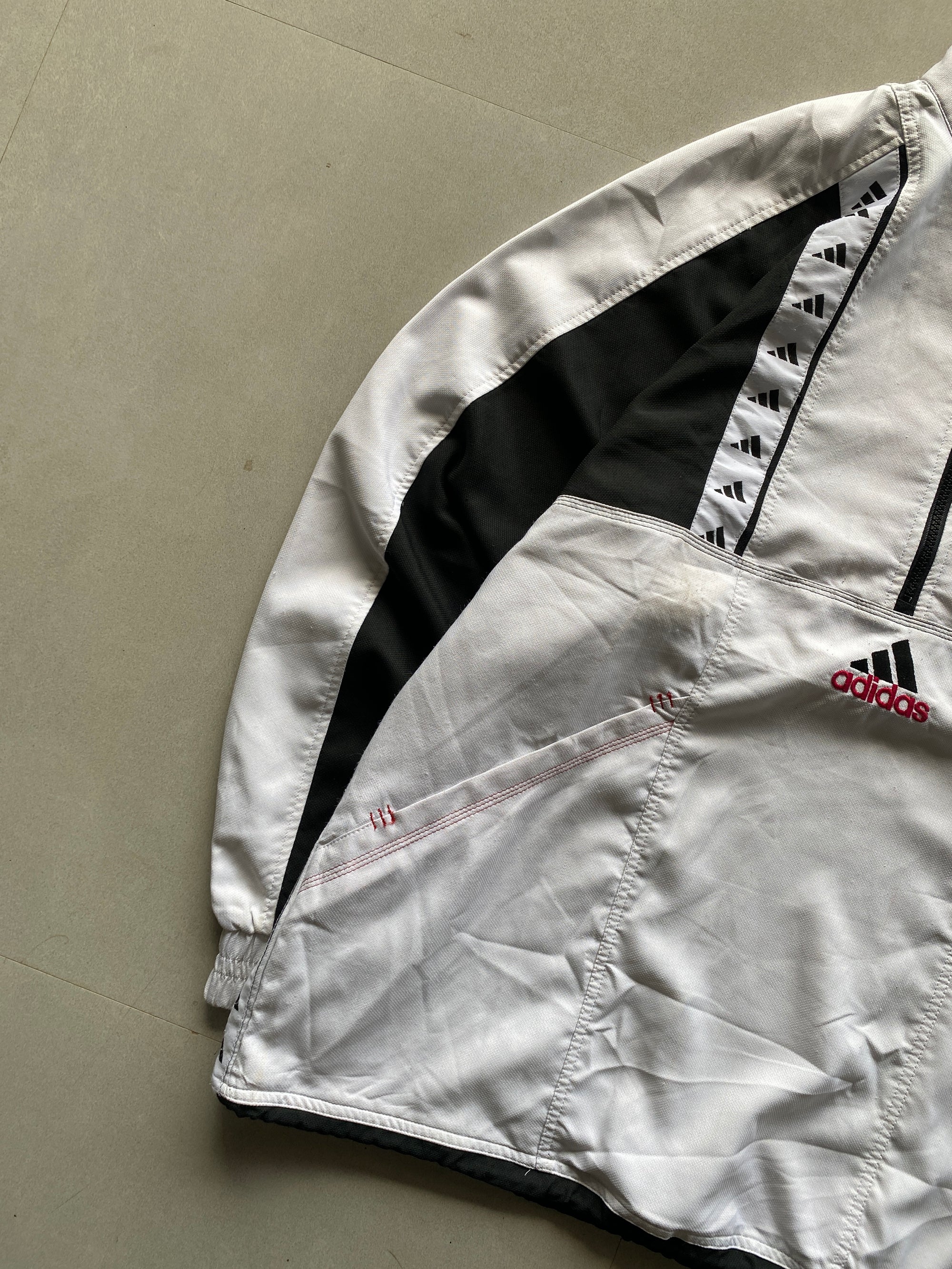 90s ADIDAS QUARTER ZIP JACKET - XL