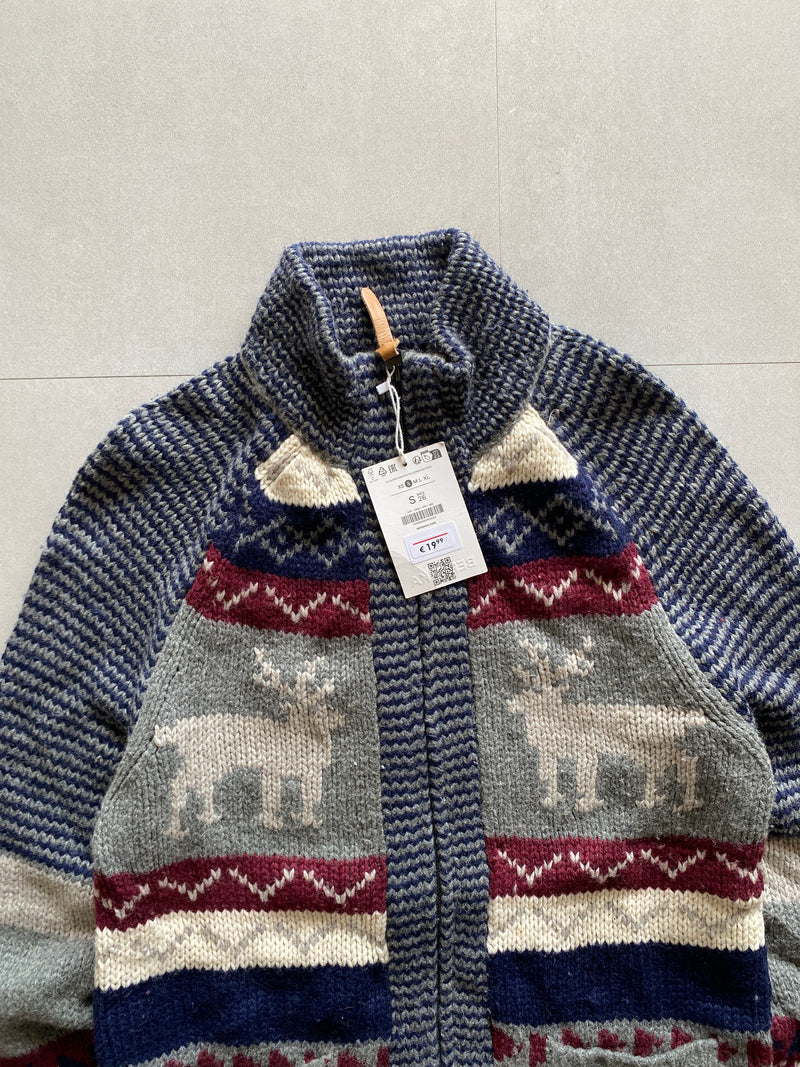 PRINTED KNIT ZIPPER - XS