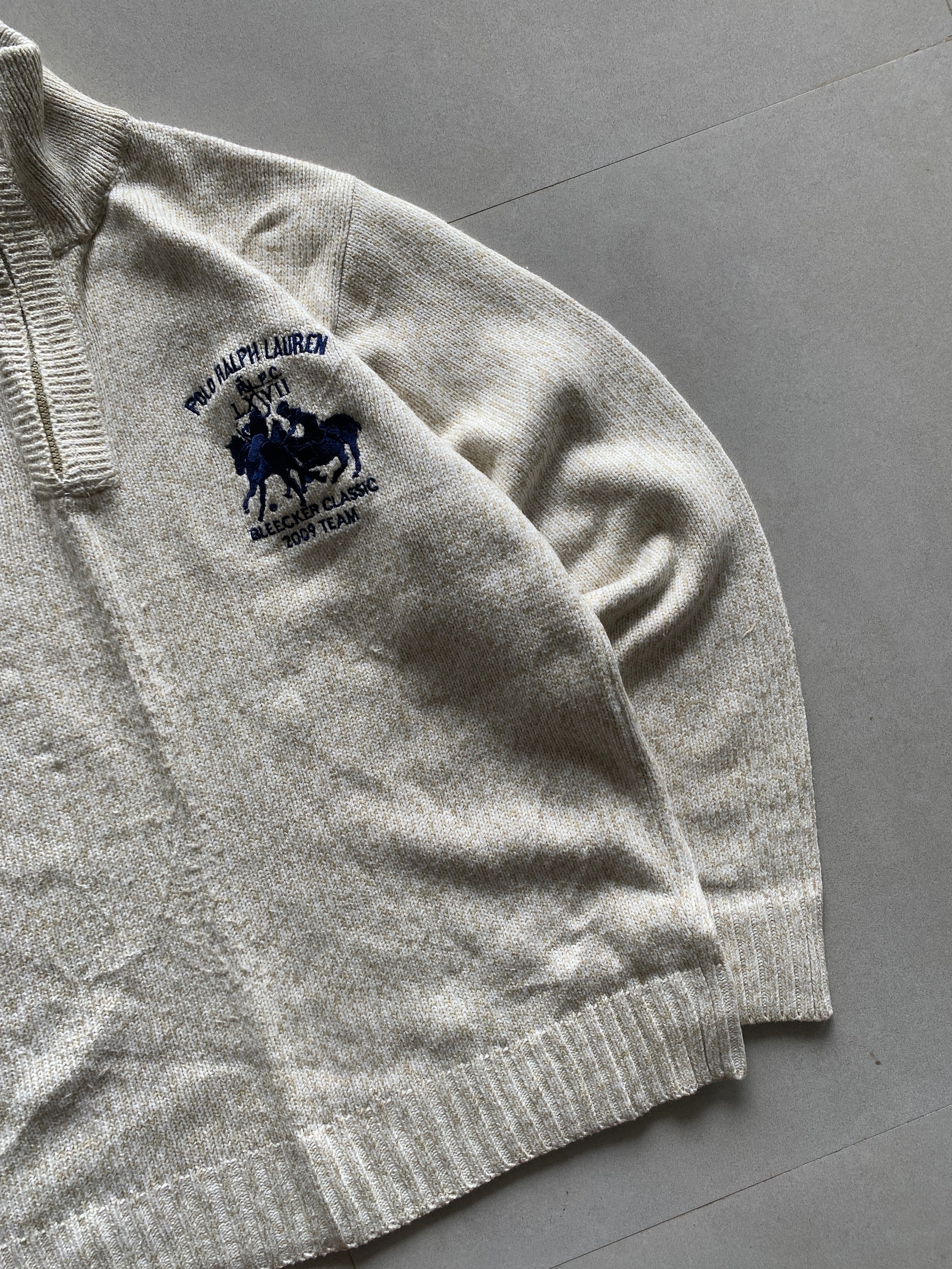 RALPH LAUREN QUARTER ZIP SWEATER - M