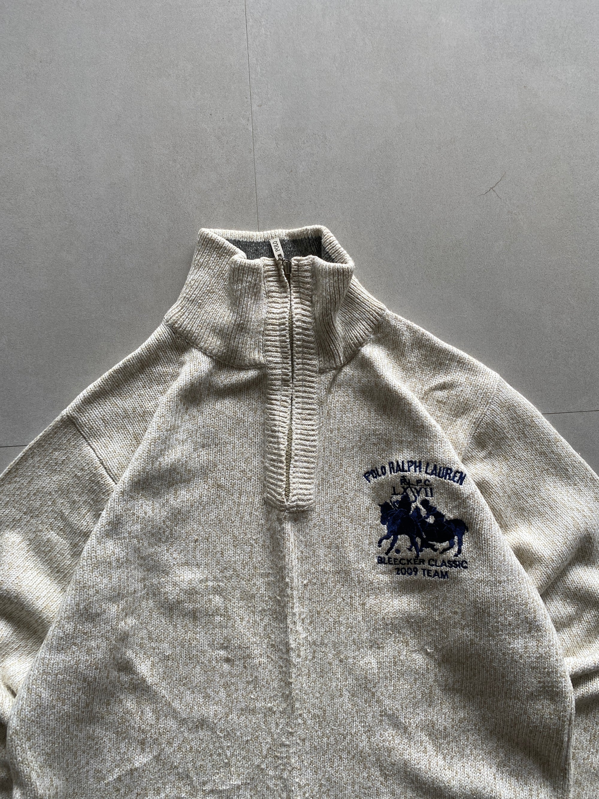 RALPH LAUREN QUARTER ZIP SWEATER - M