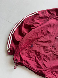 90S ADIDAS STRIPED HOODED JACKET - XXL