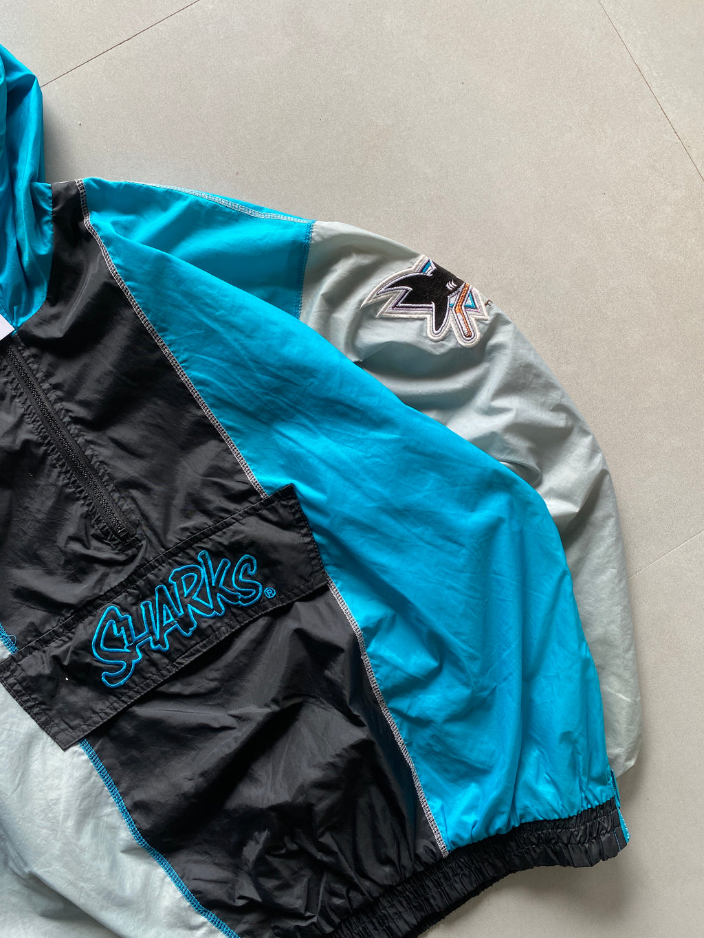 90s STARTER SHARKS MLB JACKET - M
