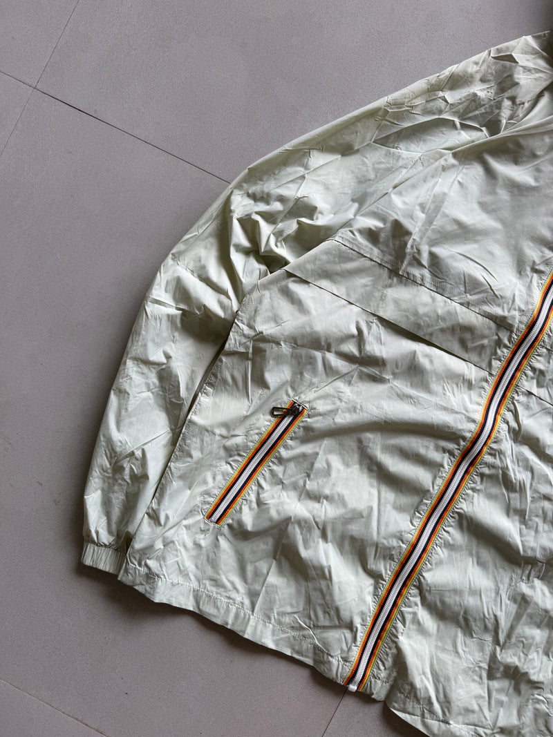 VINTAGE HOODED WINDBREAKER JACKET - L