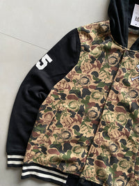 ONE PIECE HOODED VARSITY JACKET - M