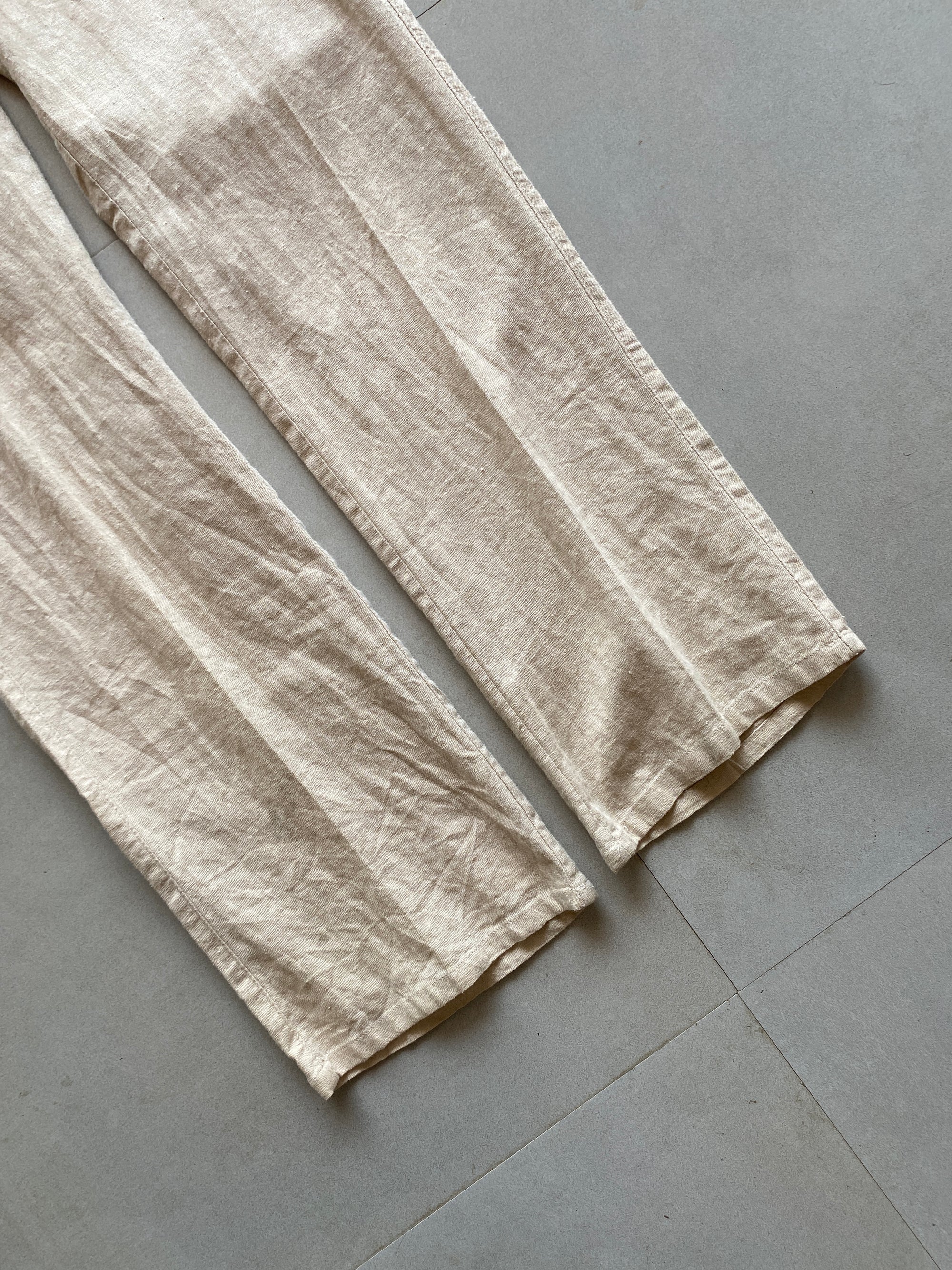 STRIGHT FIT LINEN PANT - M