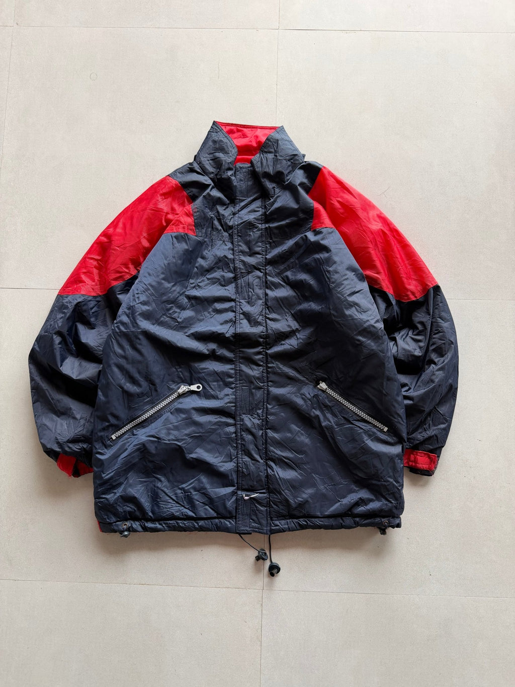 90S NIKE REVERSIBLE BIG LOGO JACKET - XL - Aged Arc