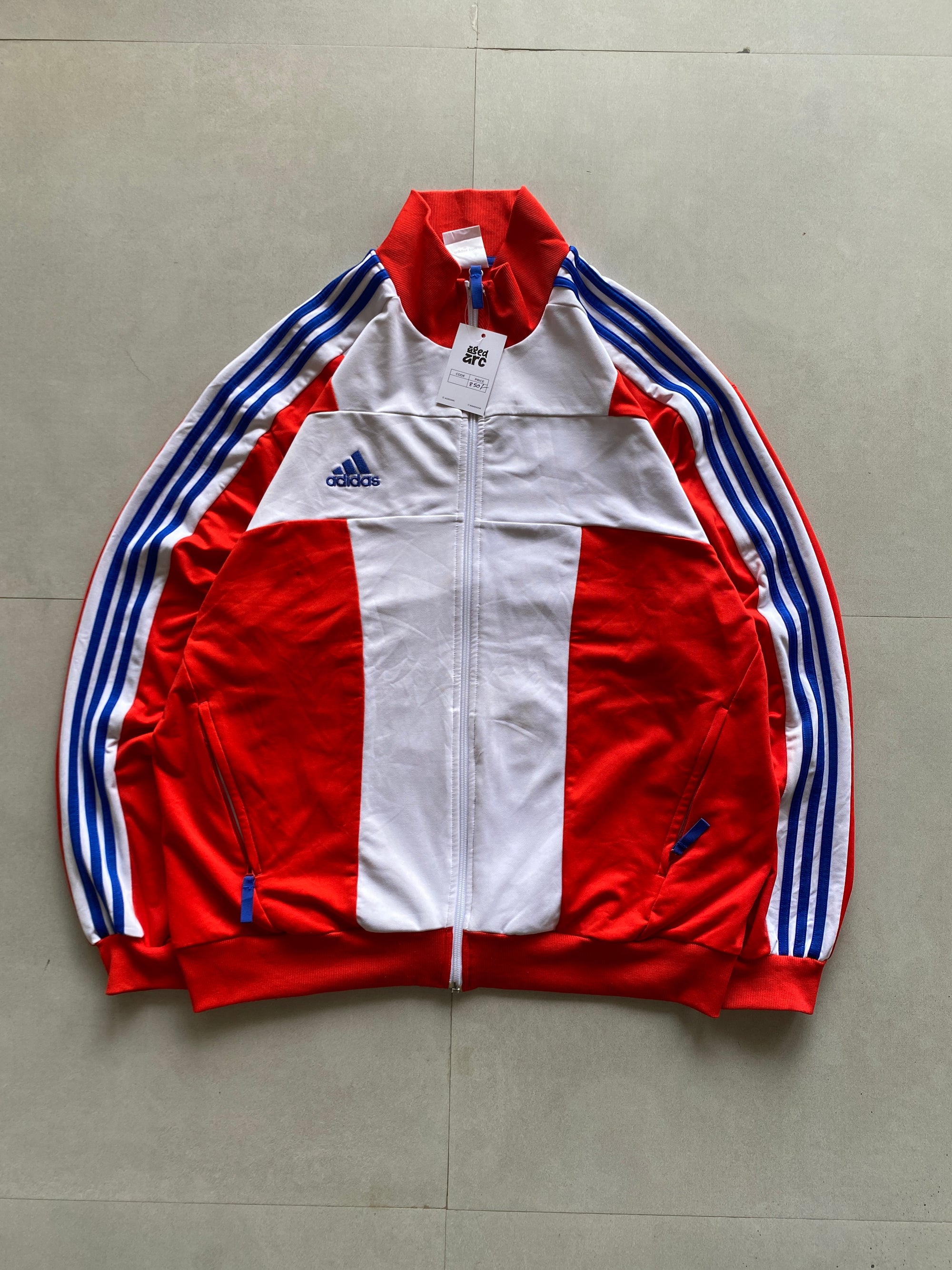 VINTAGE ADIDAS STRIPED CUBA JACKET - XXL