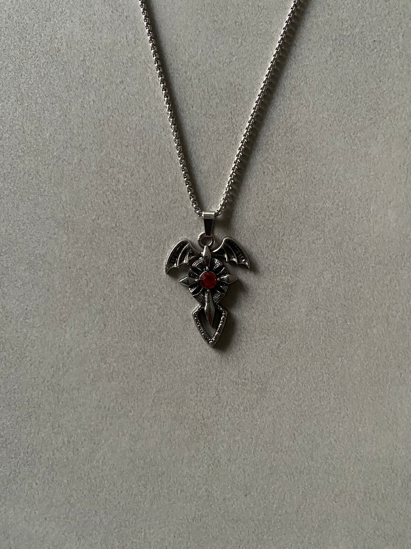 GOTHIC BAT CROSS PENDANT CHAIN