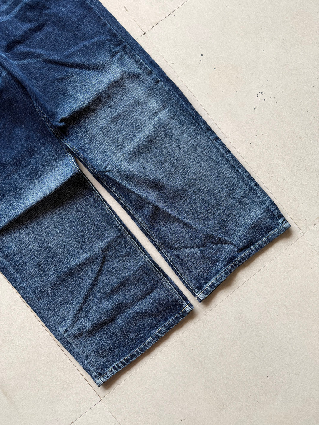 DARK BLUE WASHED WIDE LEG