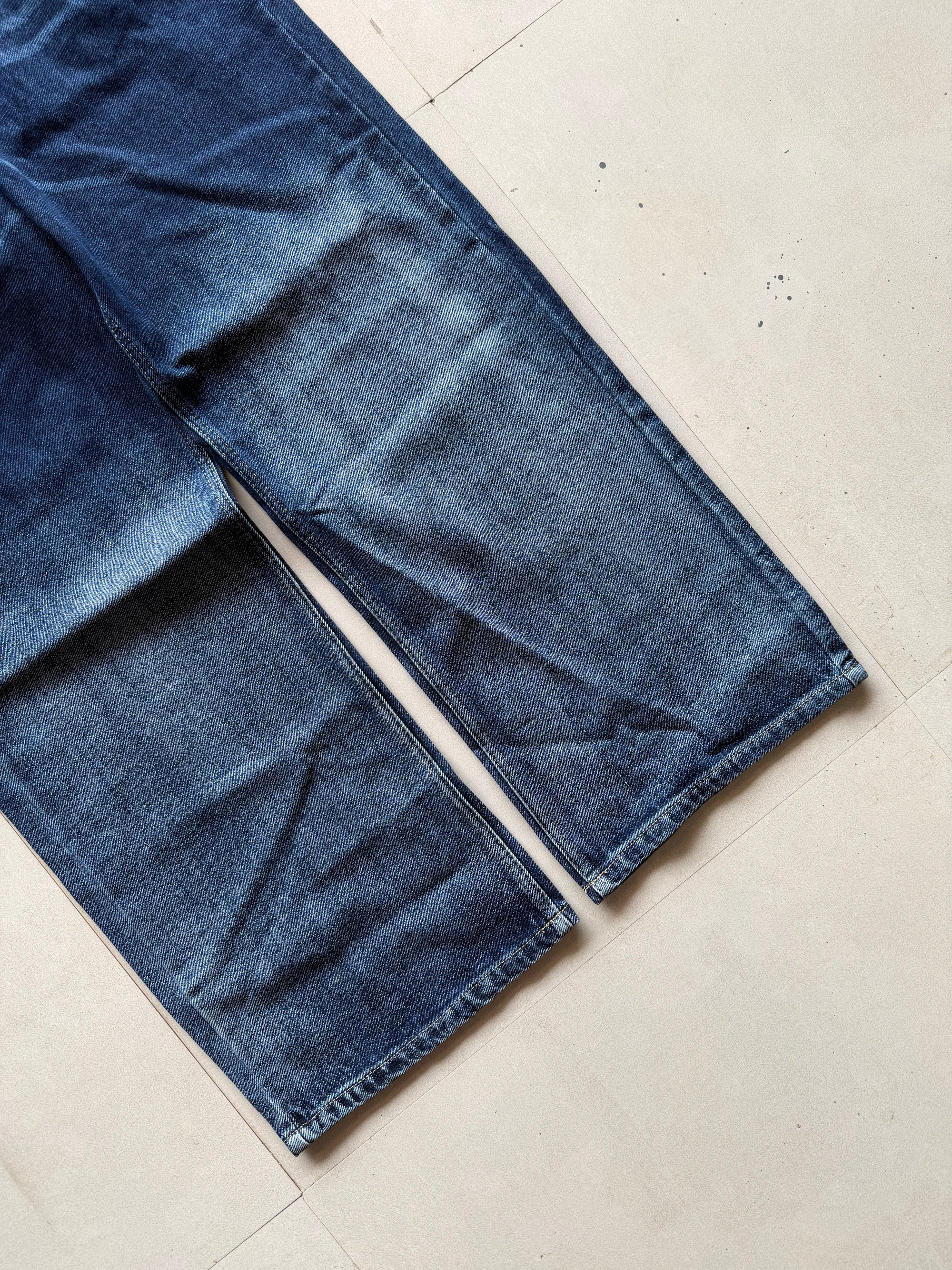 DARK BLUE WASHED WIDE LEG