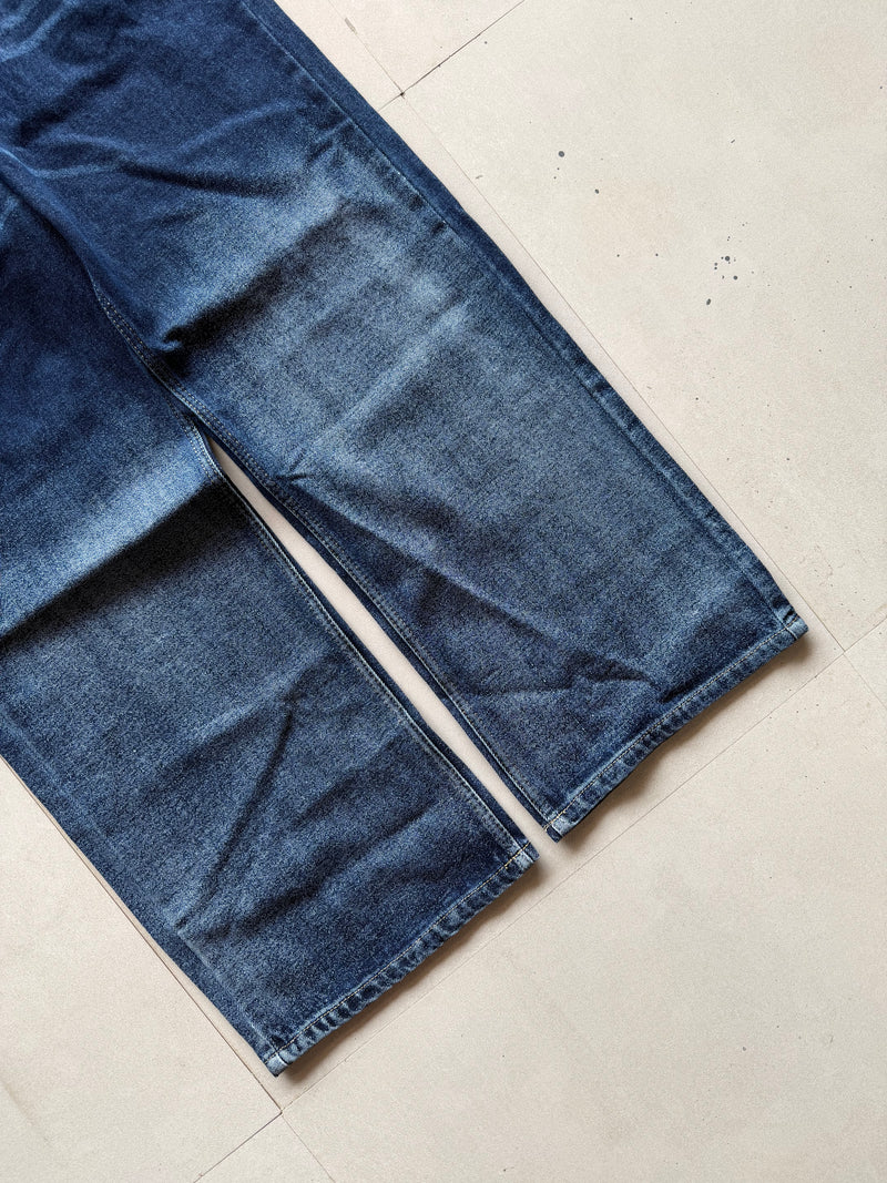 DARK BLUE WASHED WIDE LEG