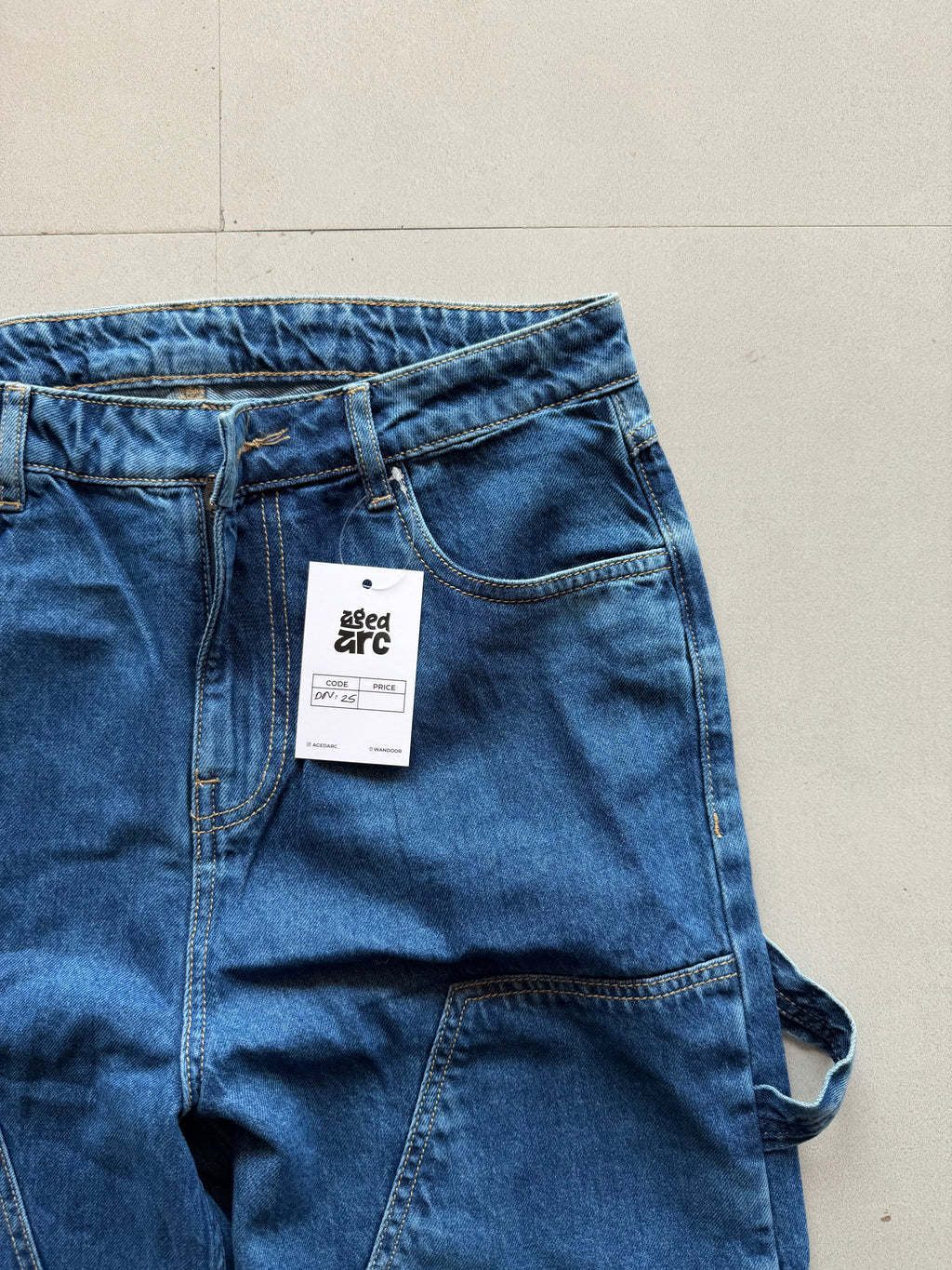 DN25 DOUBLE KNEE WIDELEG DENIM - M