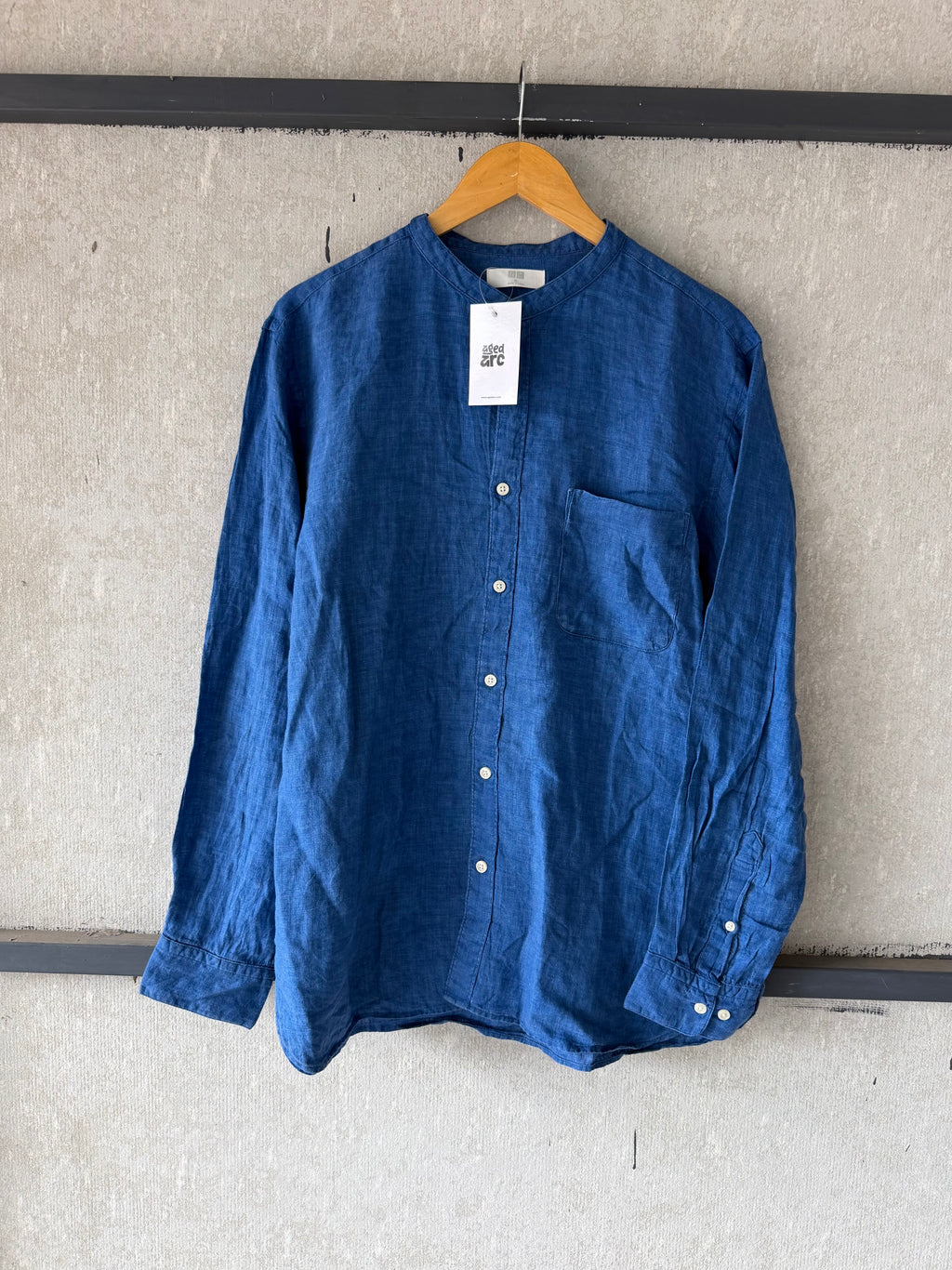 UNIQLO LINEN SHIRT SLN114 - L