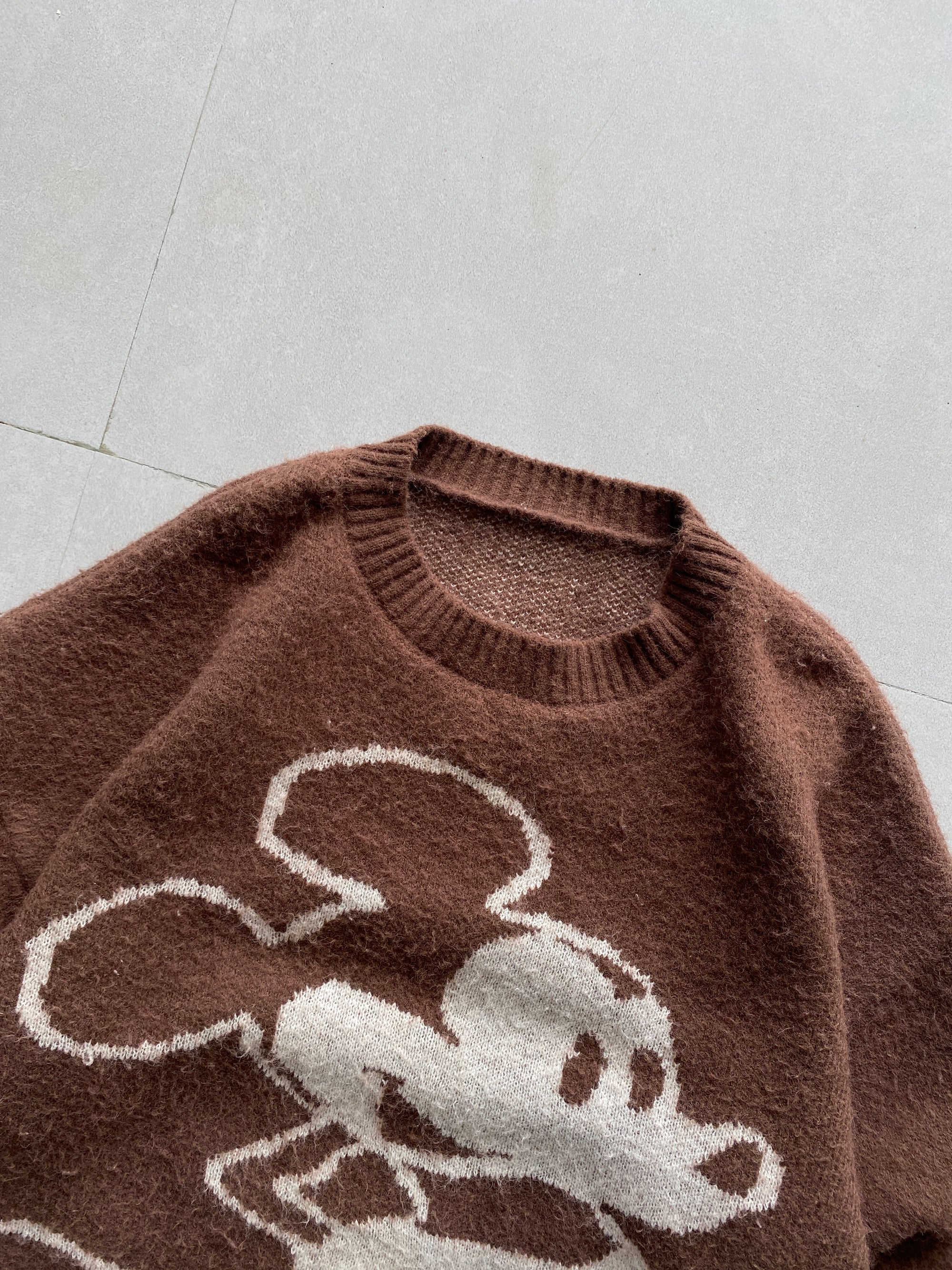 BROWN KNIT SWEATER - XL