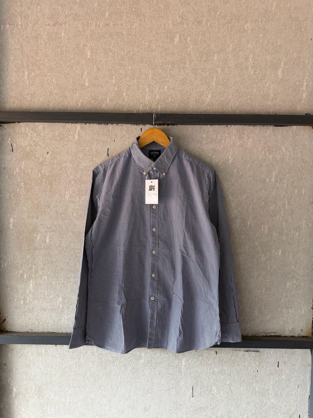 TM LEWIN CHECKERD SHIRT - L ST39