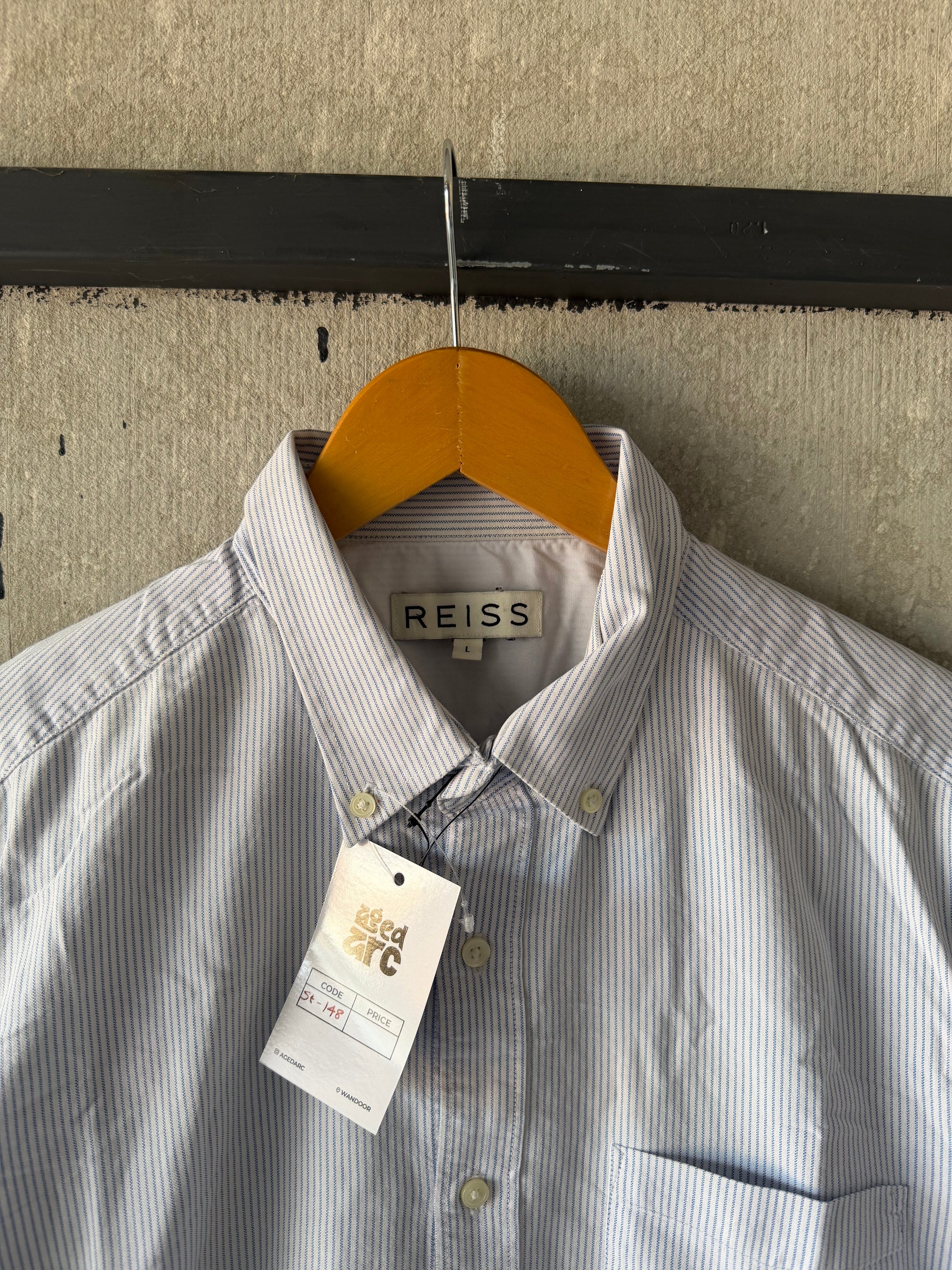 REISS STRIPED SHIRT - L ST148