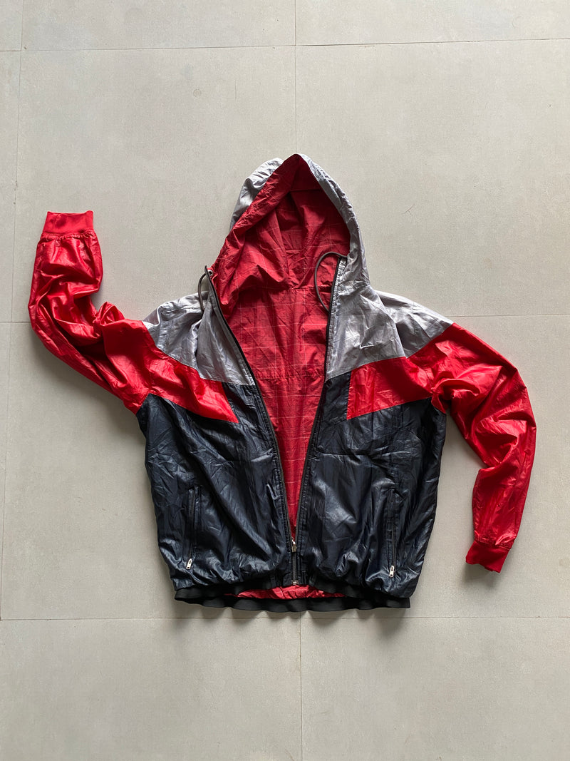 00s NIKE ATHLETIC HOODED REVERSIBLE JACKET - XL