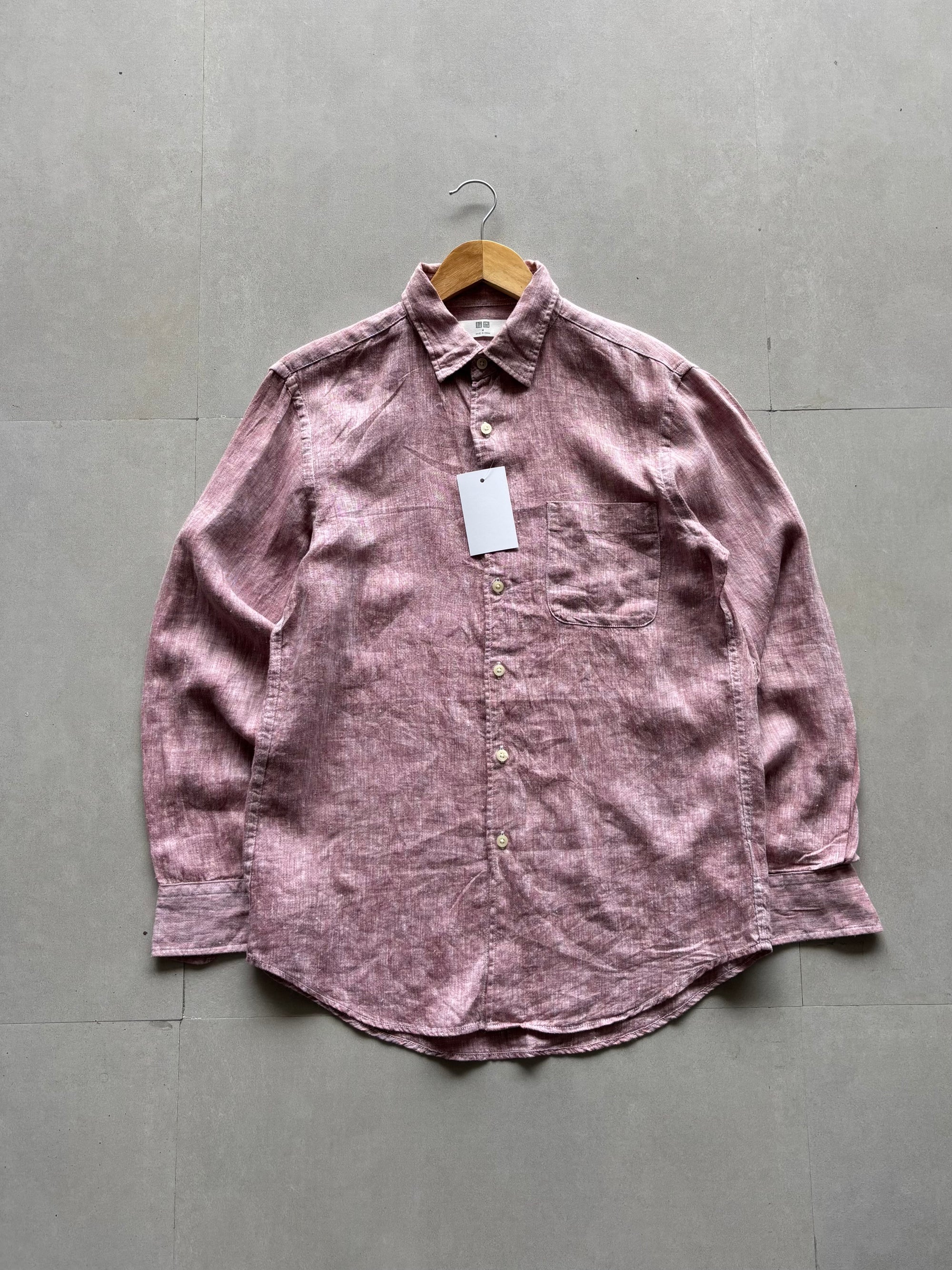 UNIQLO PINK PURE LINEN SHIRT - M