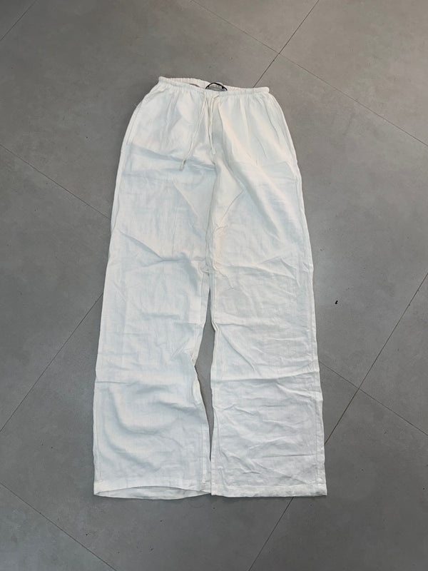 BERSHKA BAGGY LINEN PANT -  XS