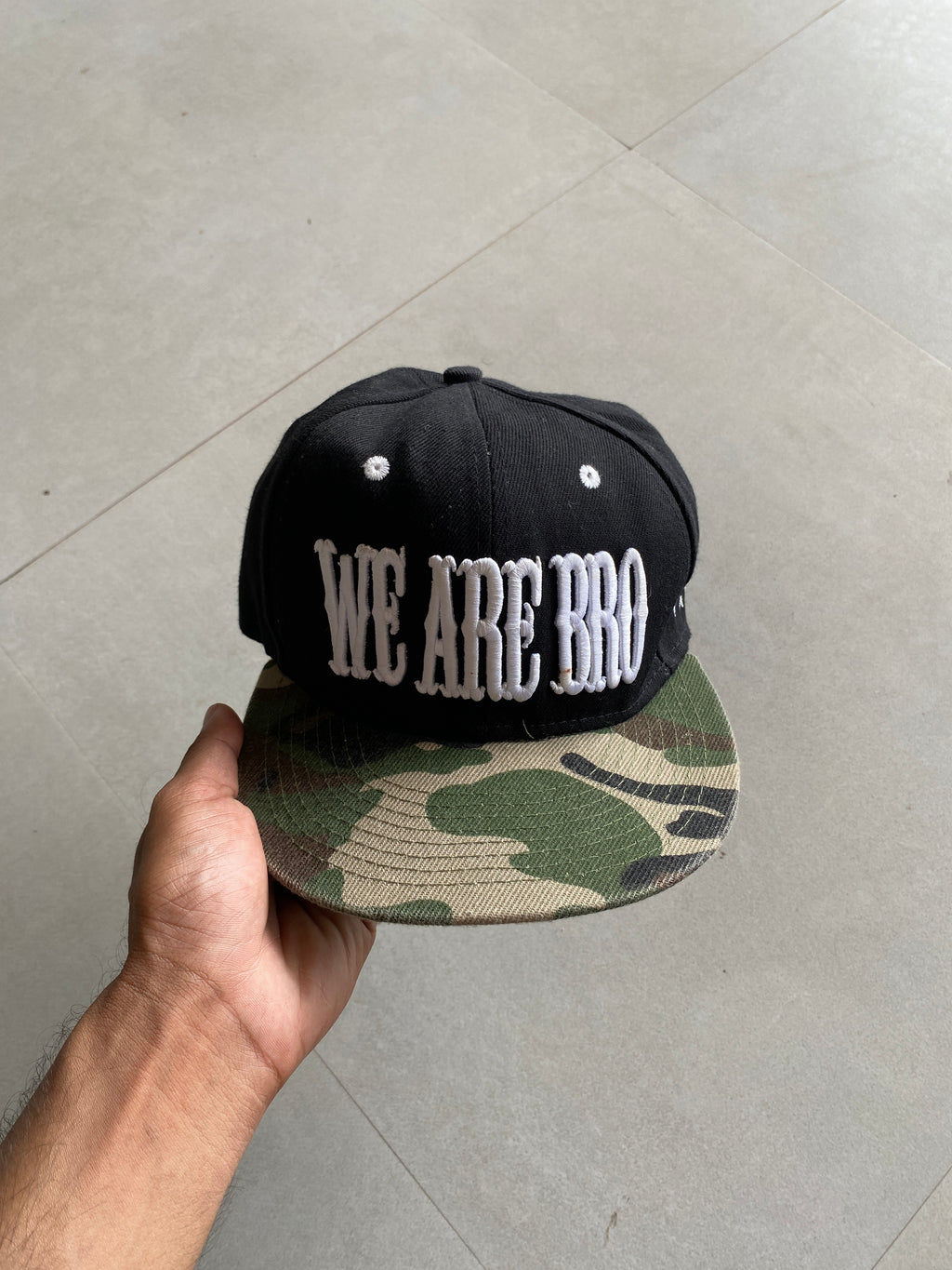 WE ARE GOOD CAMO SNAP BACK CAP