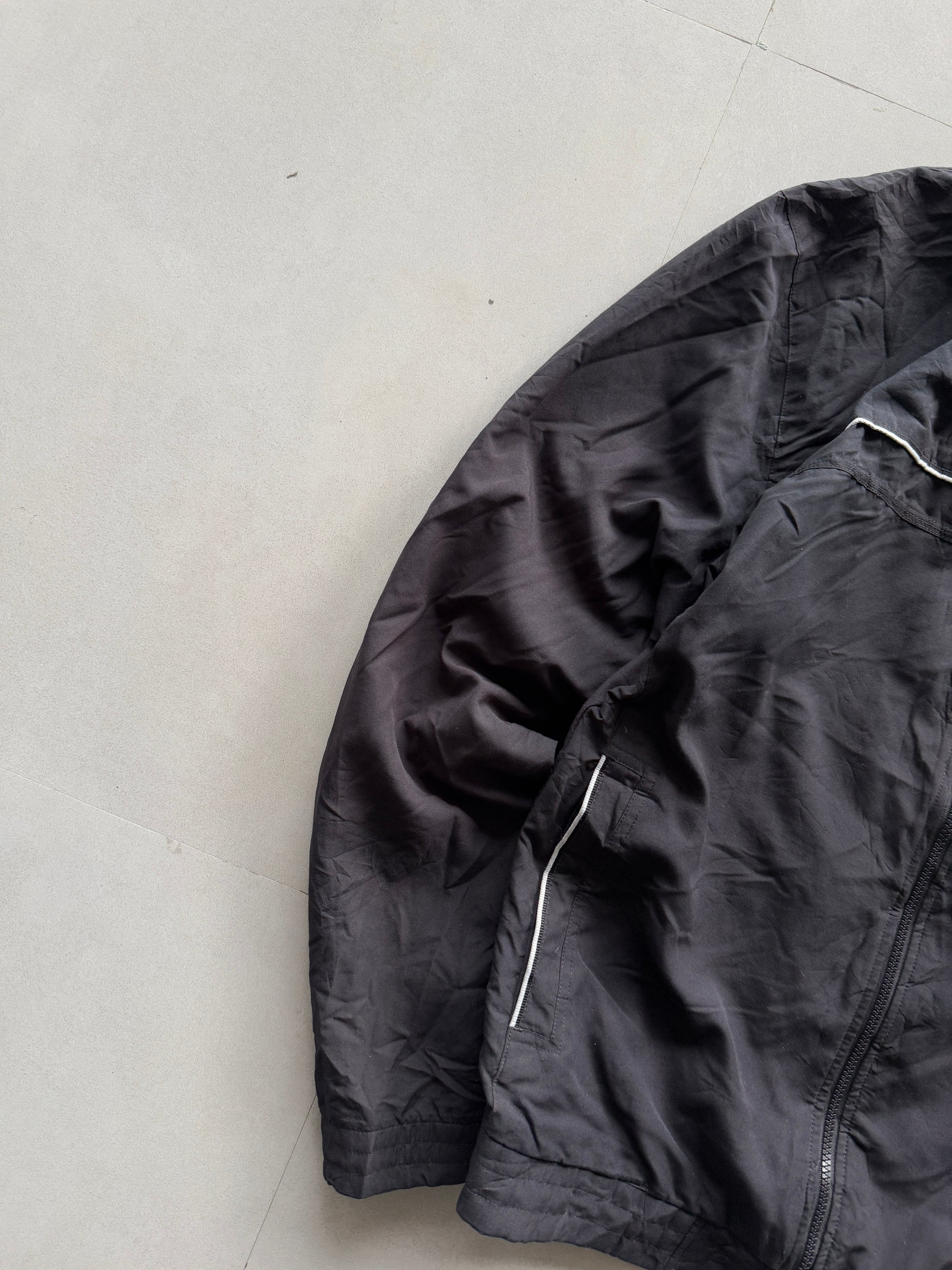ADIDAS BLACK TRACK JACKET - L
