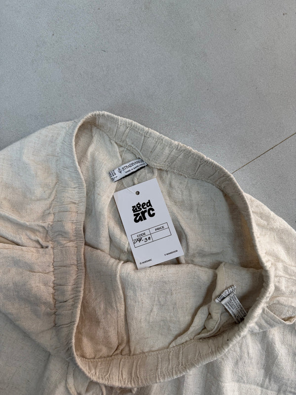 STRADIVARIUS BAGGY LINEN PANT - M
