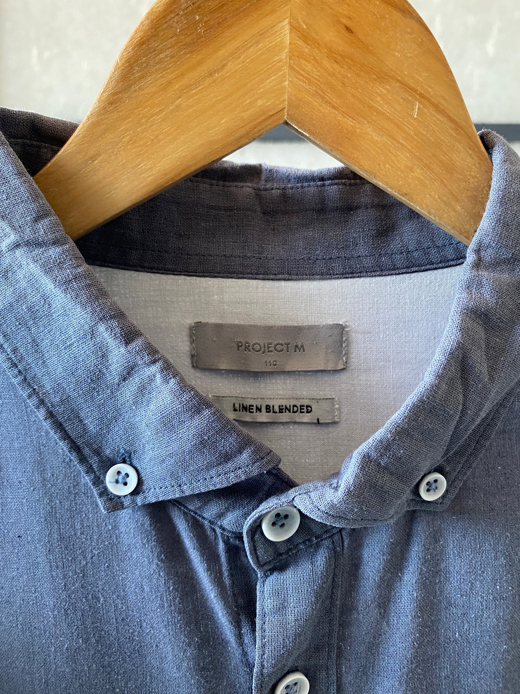 PROJECT M LINEN BLEND SHIRT - L