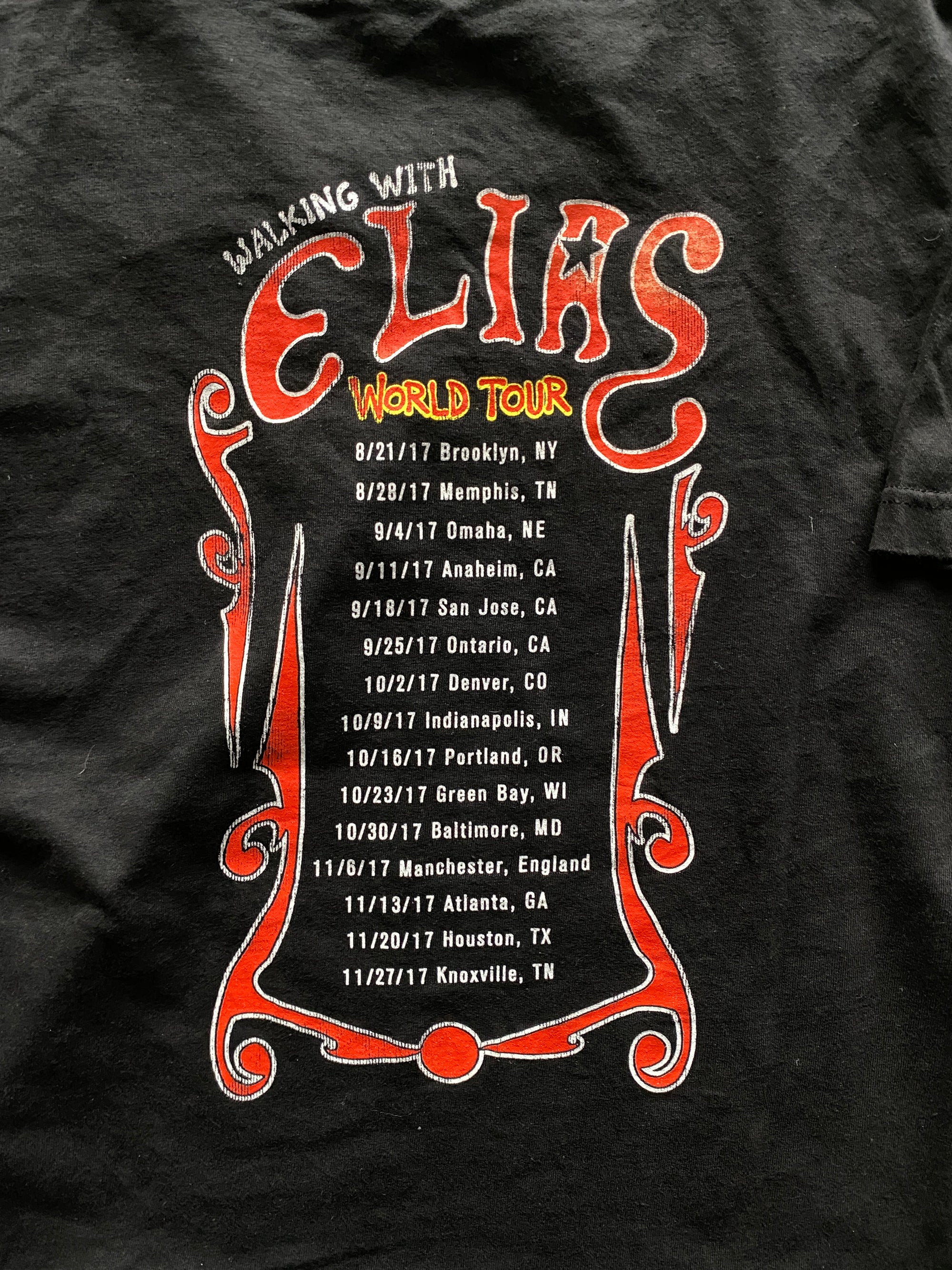 WWE WALKING WITH ELIAS 2017 TOUR TEE - S